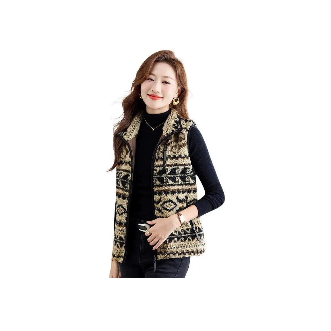 EMINU Хаки Женские Жилеты