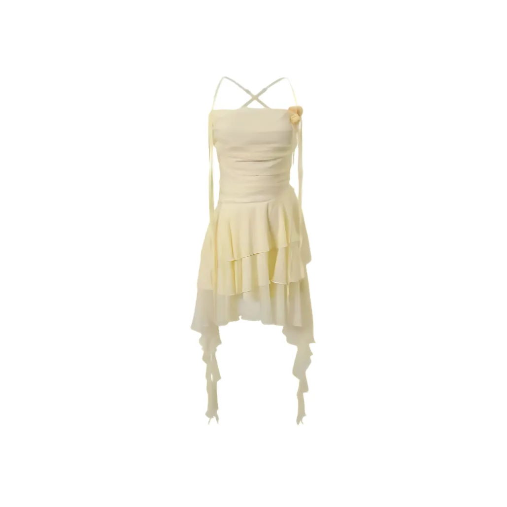 AFGGD Slip Dress Women's Light Yellow