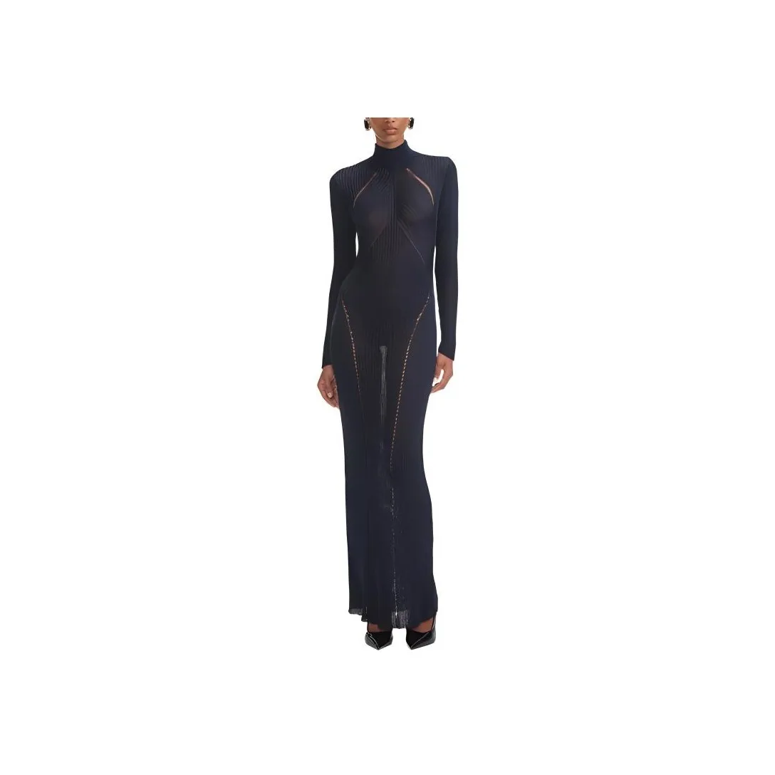 Self portrait Long Sleeved Dress Women's Navy Blue