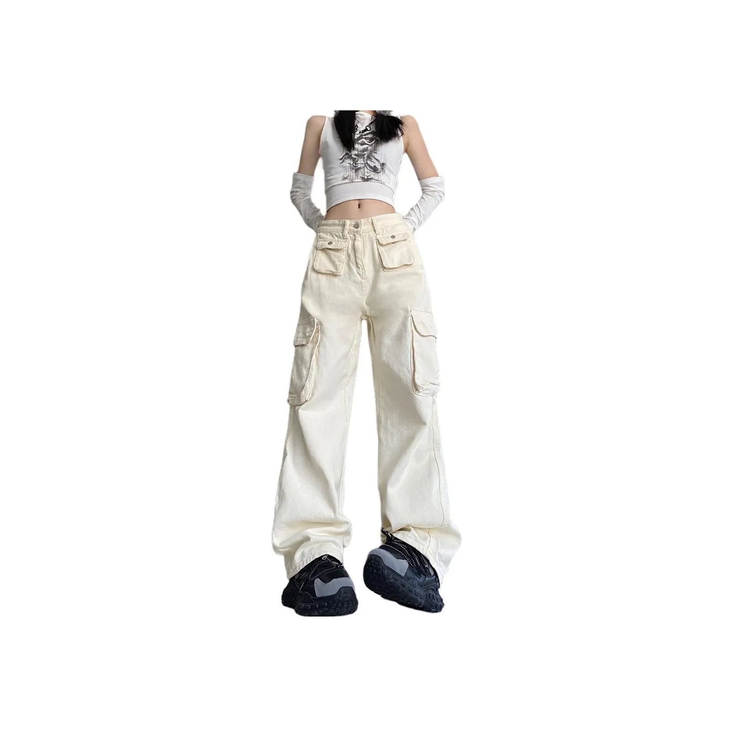 Concubine Zhu Cargo Pants Women's Ecru