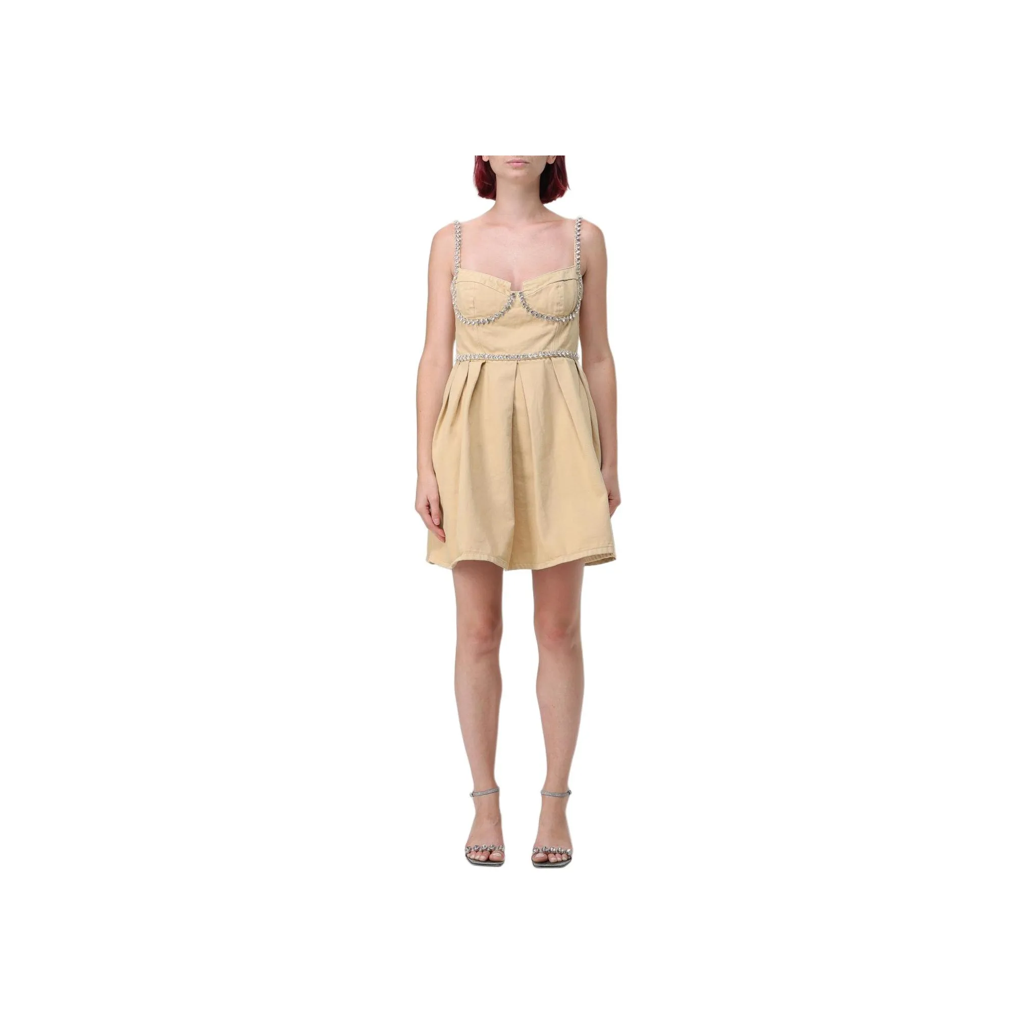 Self Портрет Slip Dress Women's Gold