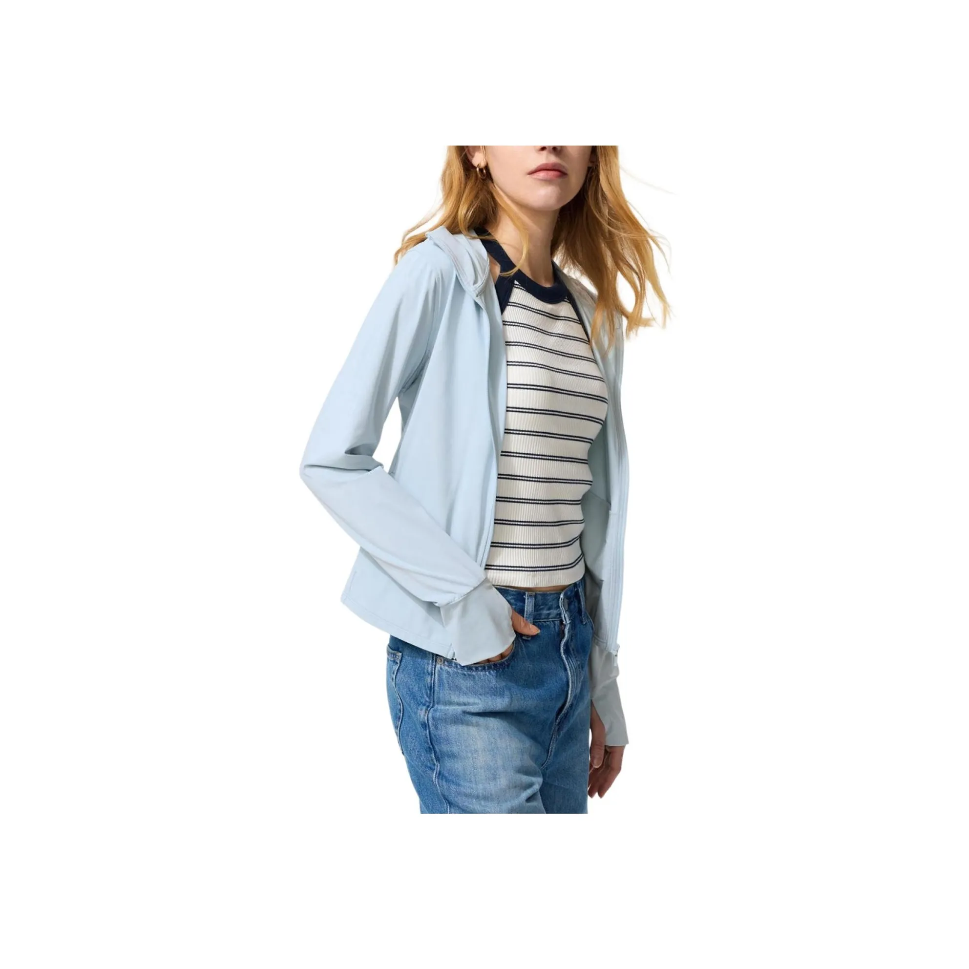 UNIQLO UV Protection Sun Protection Clothing Women's Aqua Blue