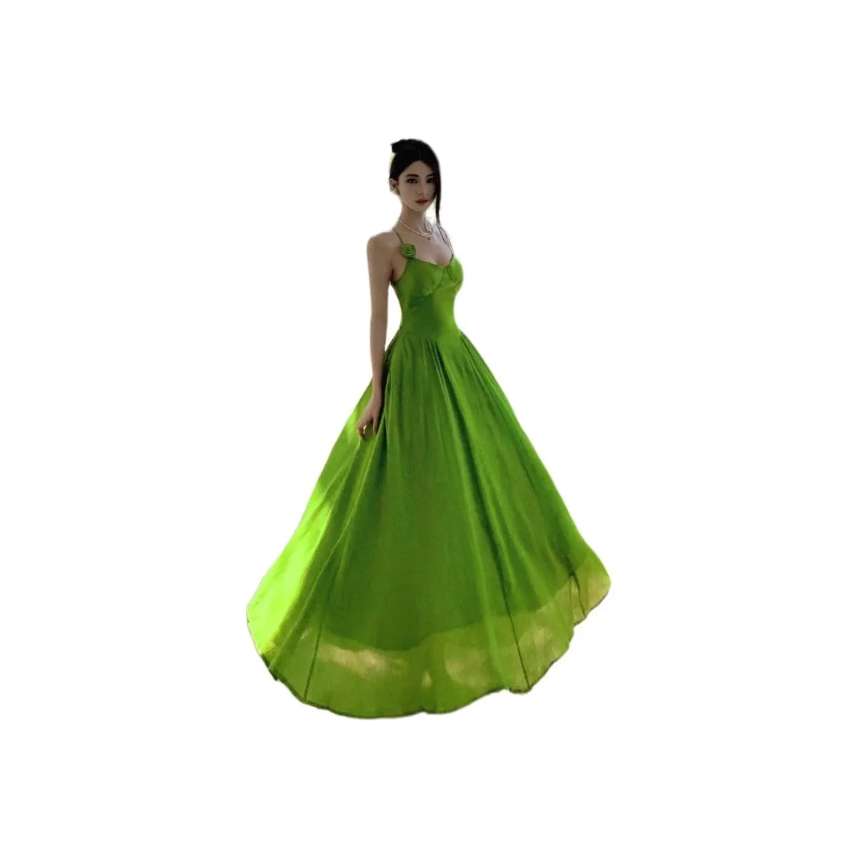 DTLUI Emerald Green Женские Слип Платья