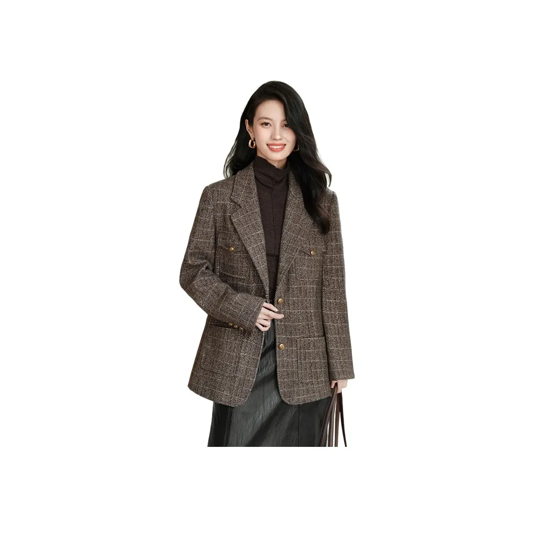 Cypress House Coat Women's Dark Coffee Herringbone