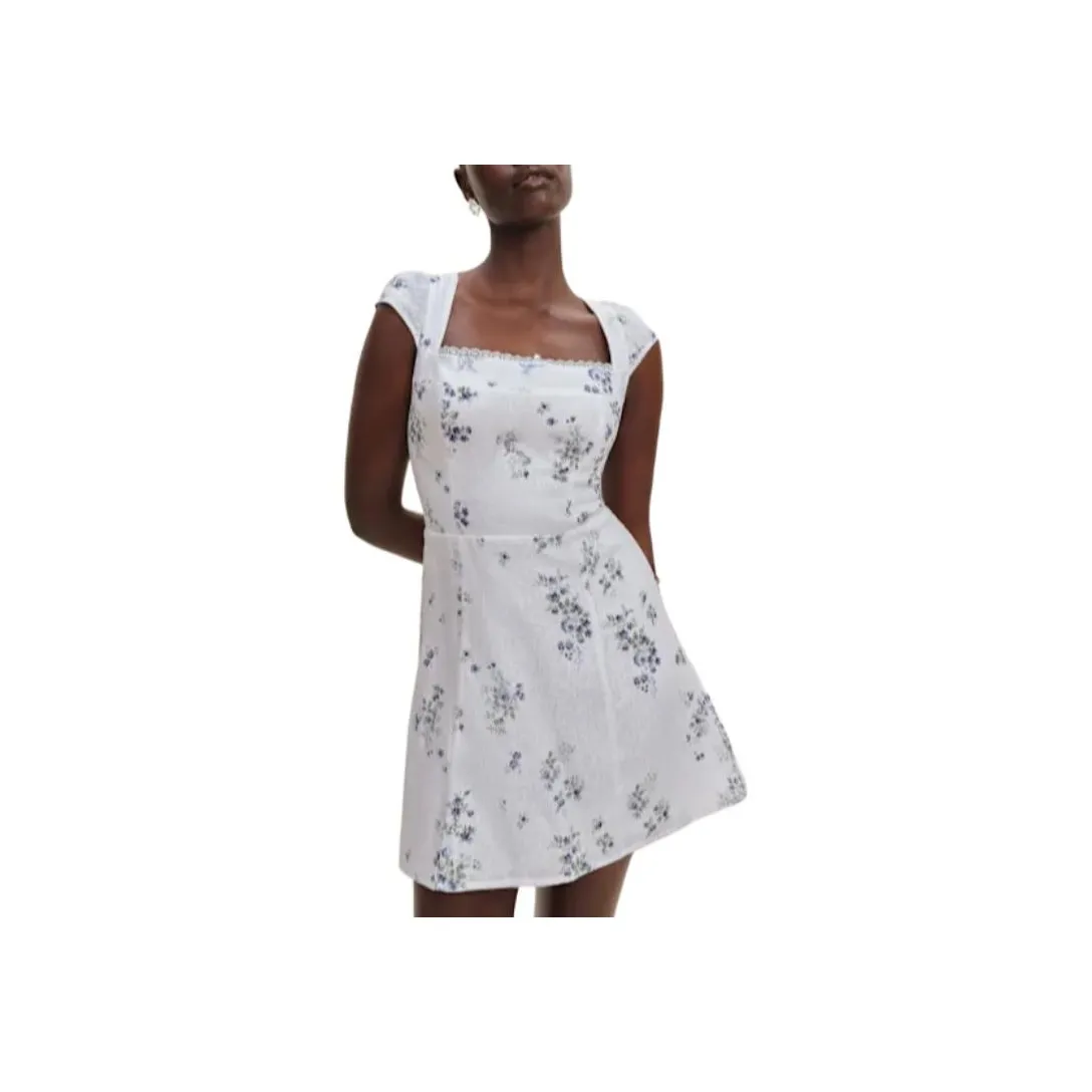 Reformation Loula Linen Dress Короткий рукав Платье Женское