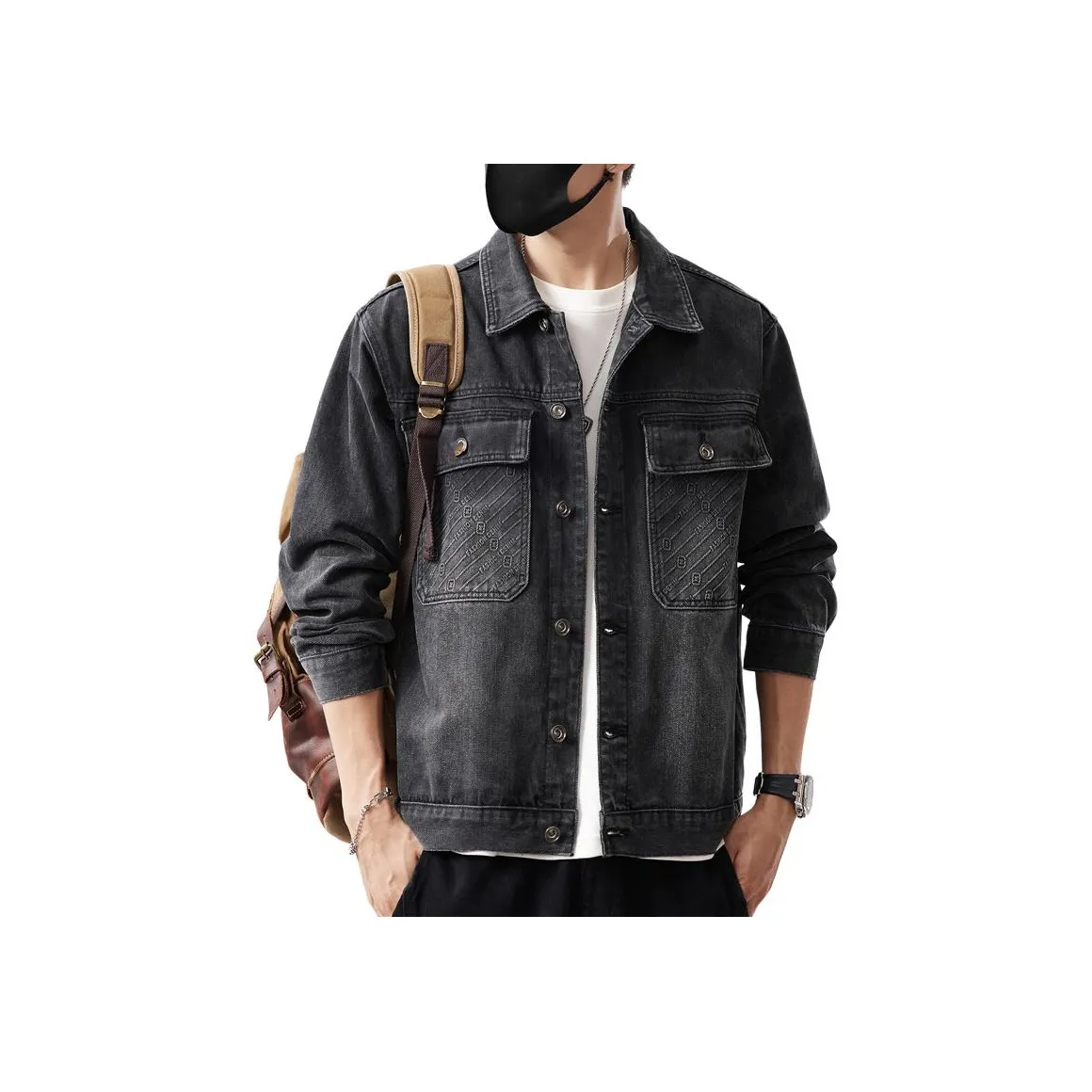 ZENGZHI Denim Jacket Straight Fit Unisex ZENGZHI Деним Куртка Прямой крой Унисекс