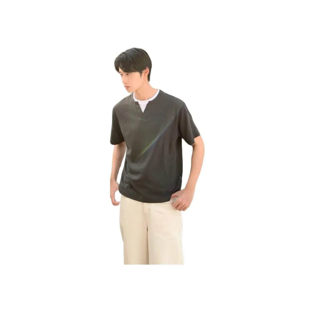 DARK HORSE Тяжелый V-образный вырез с половиной рукава чистая форма стильная футболка унисекс