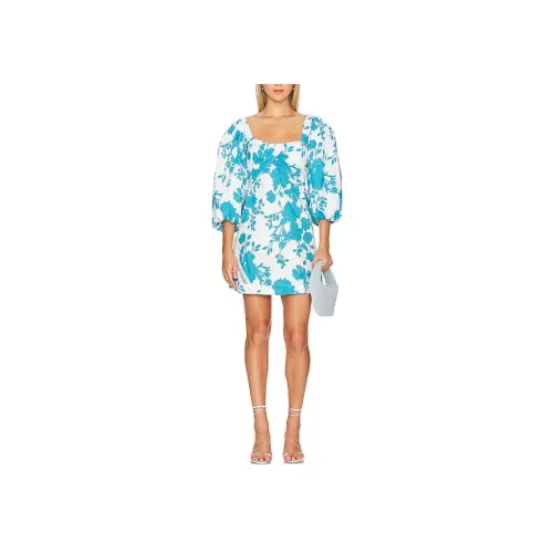 MISAKI Blue Женские Длинные Рукава Платья