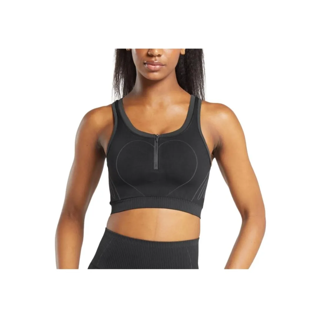 GYMSHARK Contour Heart Seamless Sport Vests Women's Black/Asphalt Gray