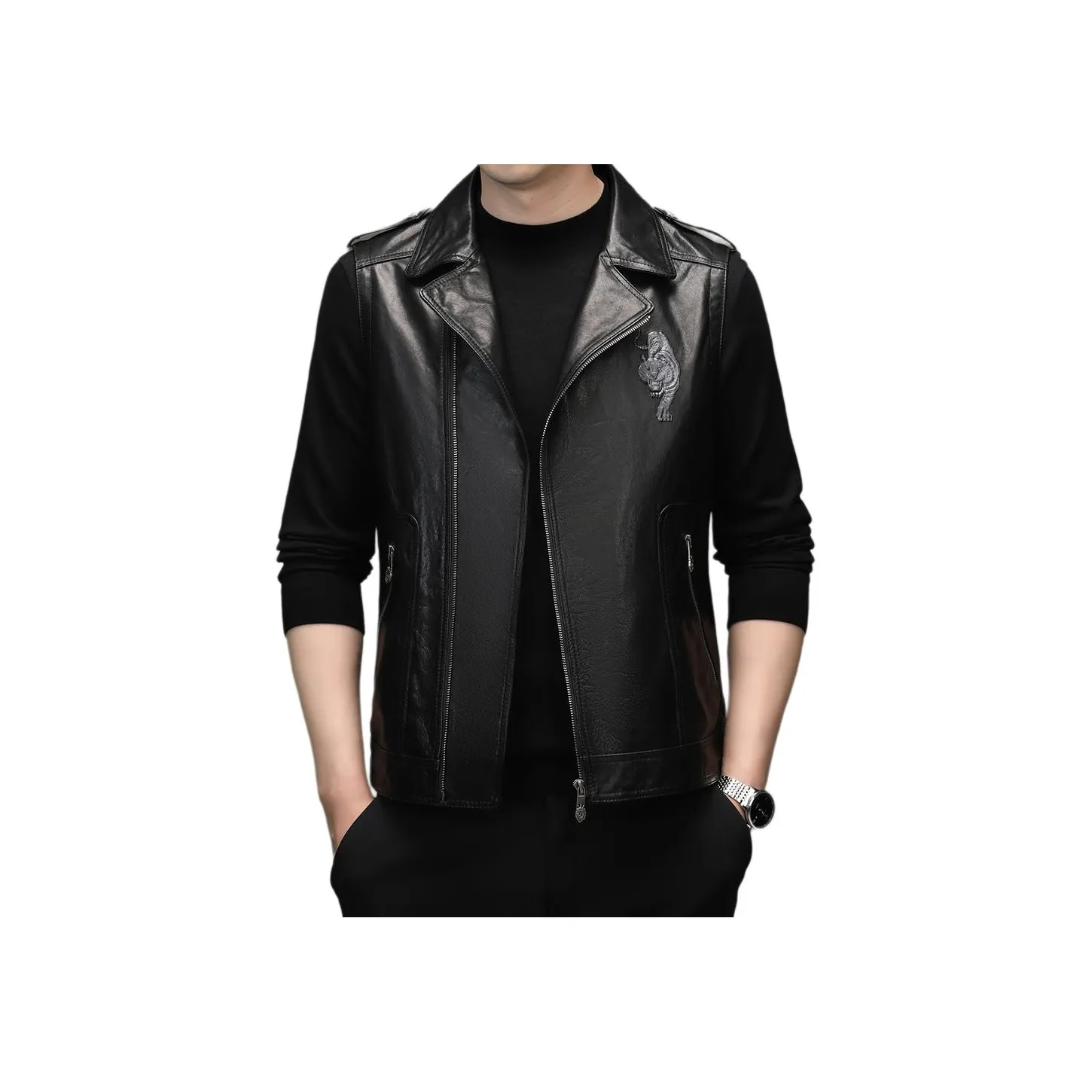 H YXIANG Кожа Куртка Женская