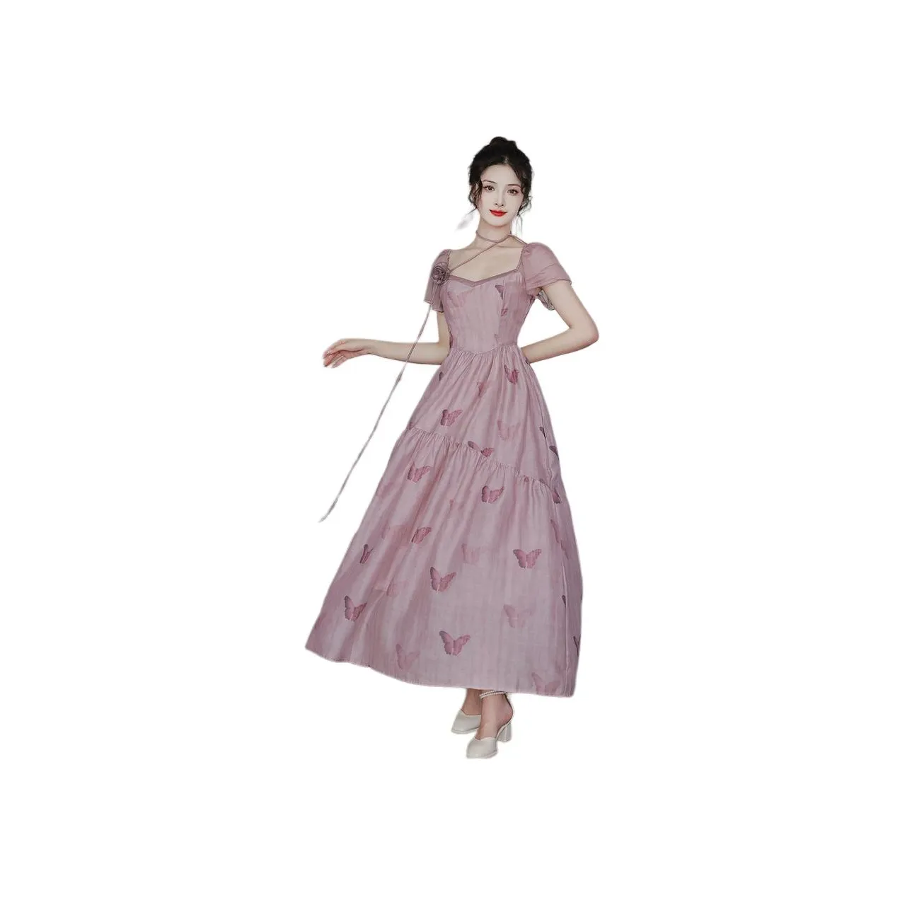 ONNFB Short Sleeved Dress Women's Dancing Butterfly