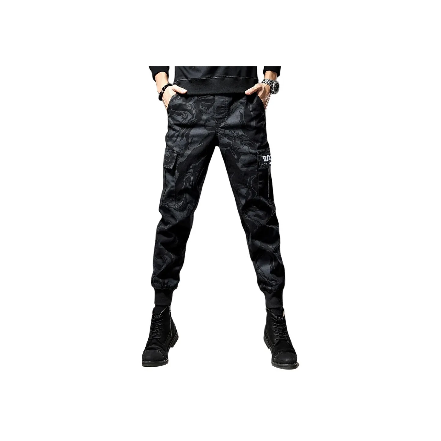 VUAS Мужские карго-брюки черного цвета