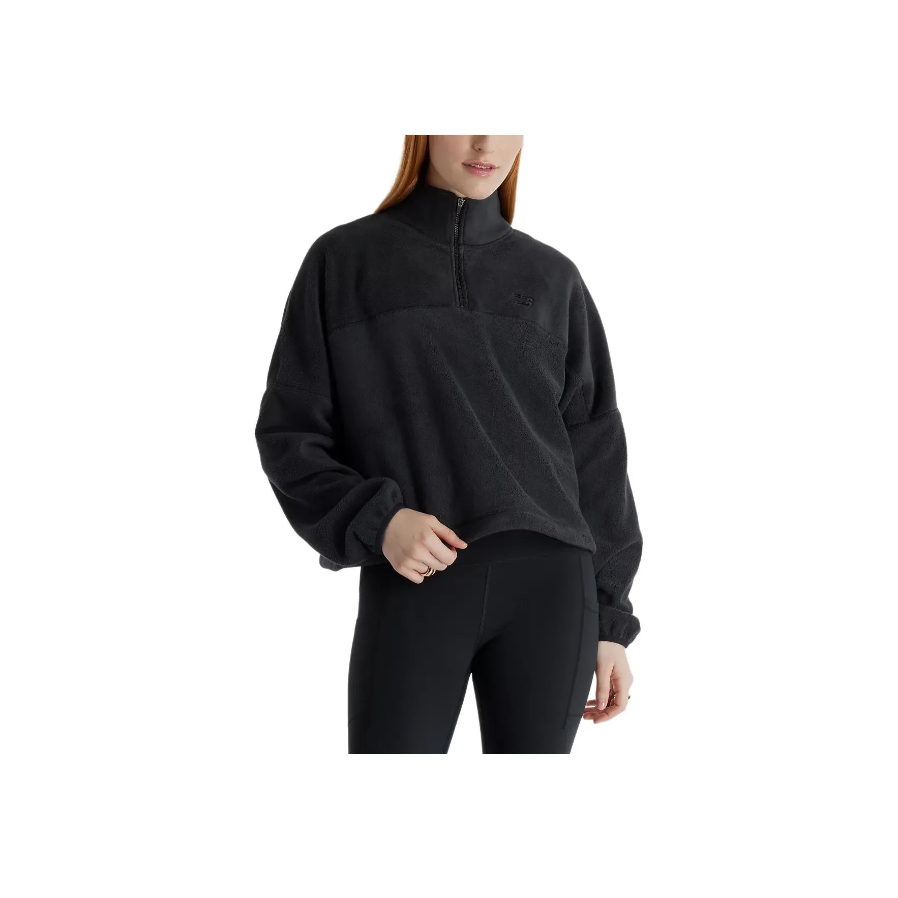 New Balance Half Zip Polar Fleece Velvet feel Coat Women's Black