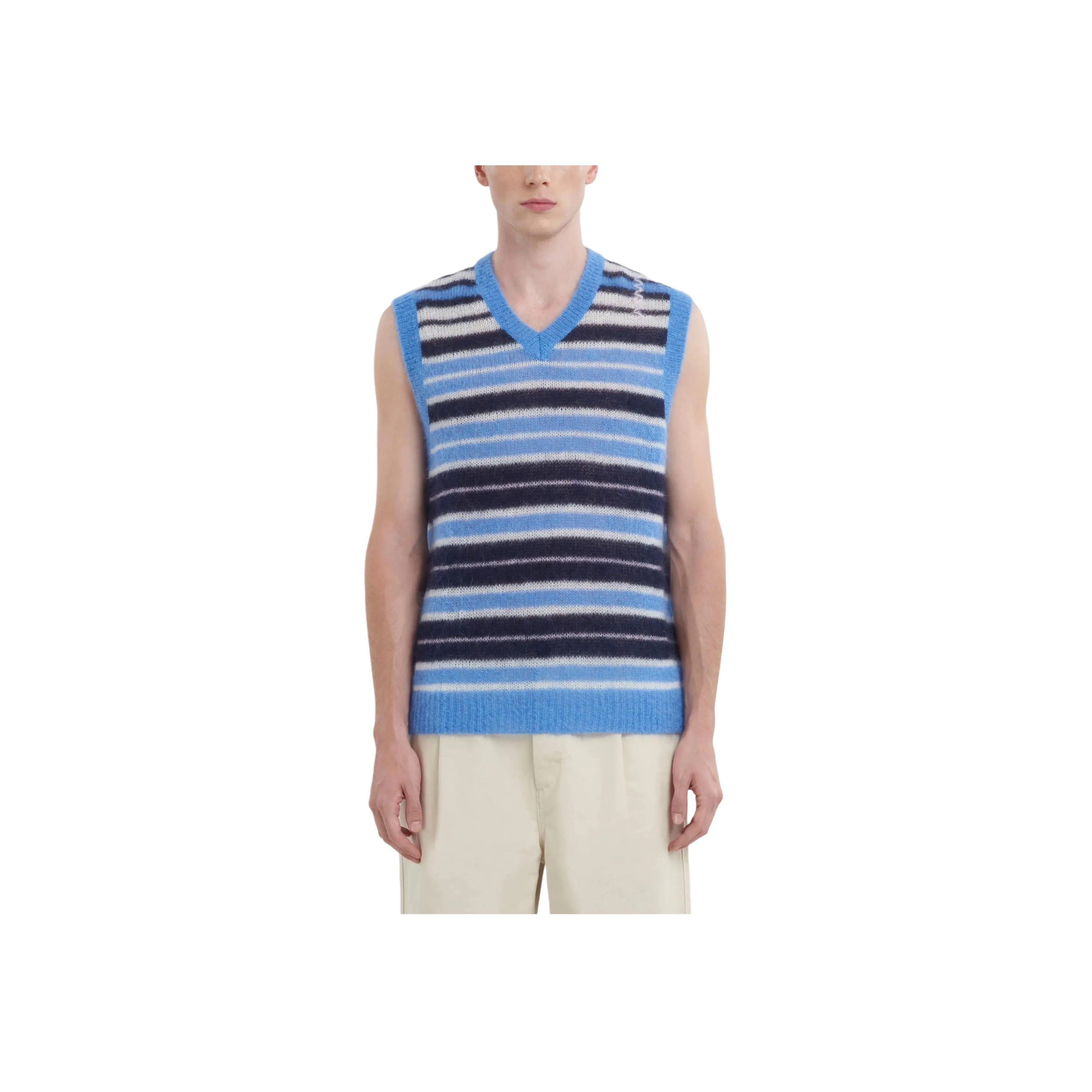 MARNI Brushed Mohair Stripe Gilet