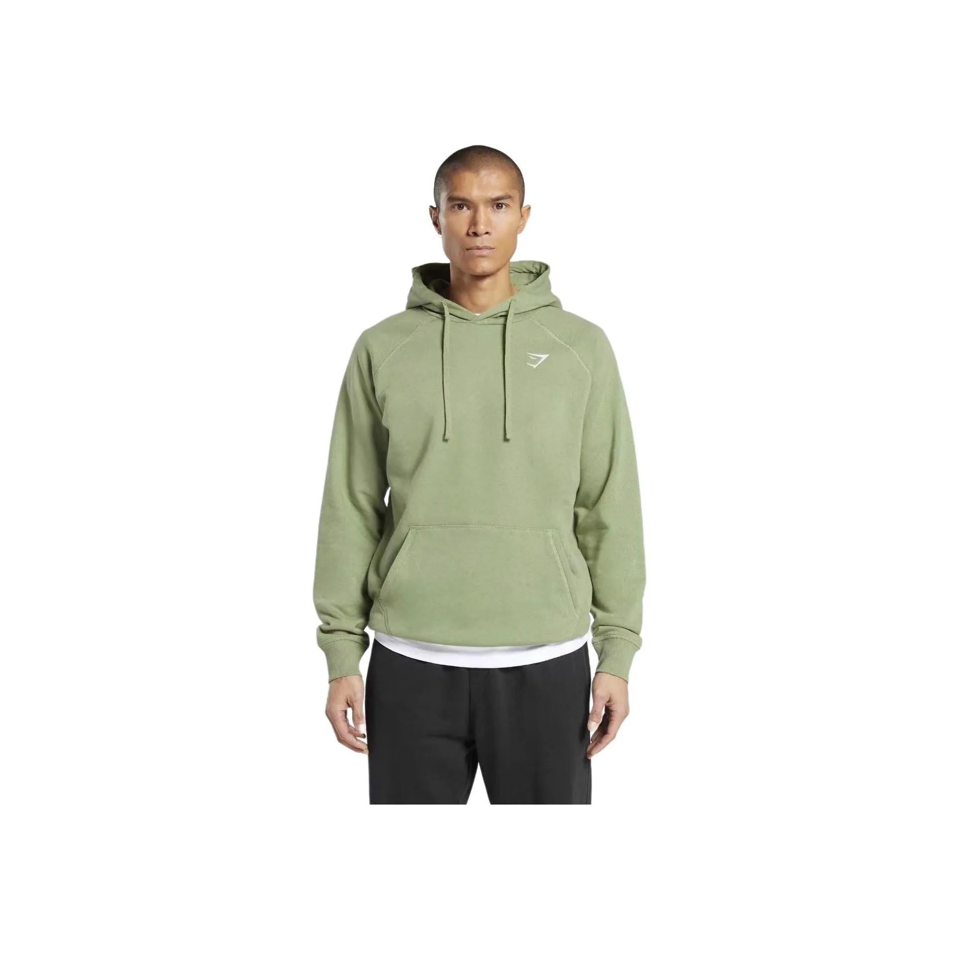 GYMSHARK Crest Hoodie Sweatshirt Men's Natural Sage Green