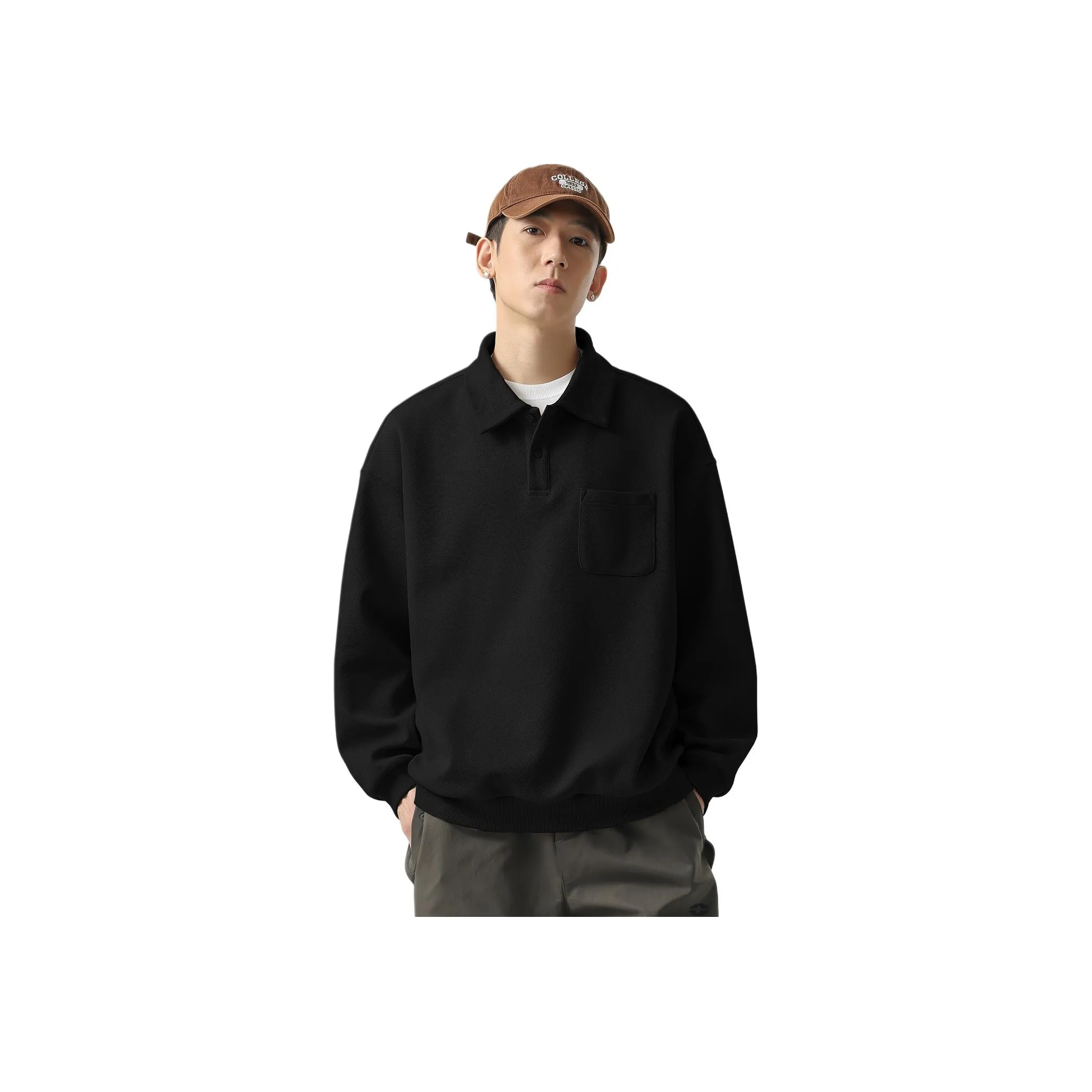 WOOD SOON Свободный крой Модный бренд Стиль "Старые деньги" Толстовка Мужской