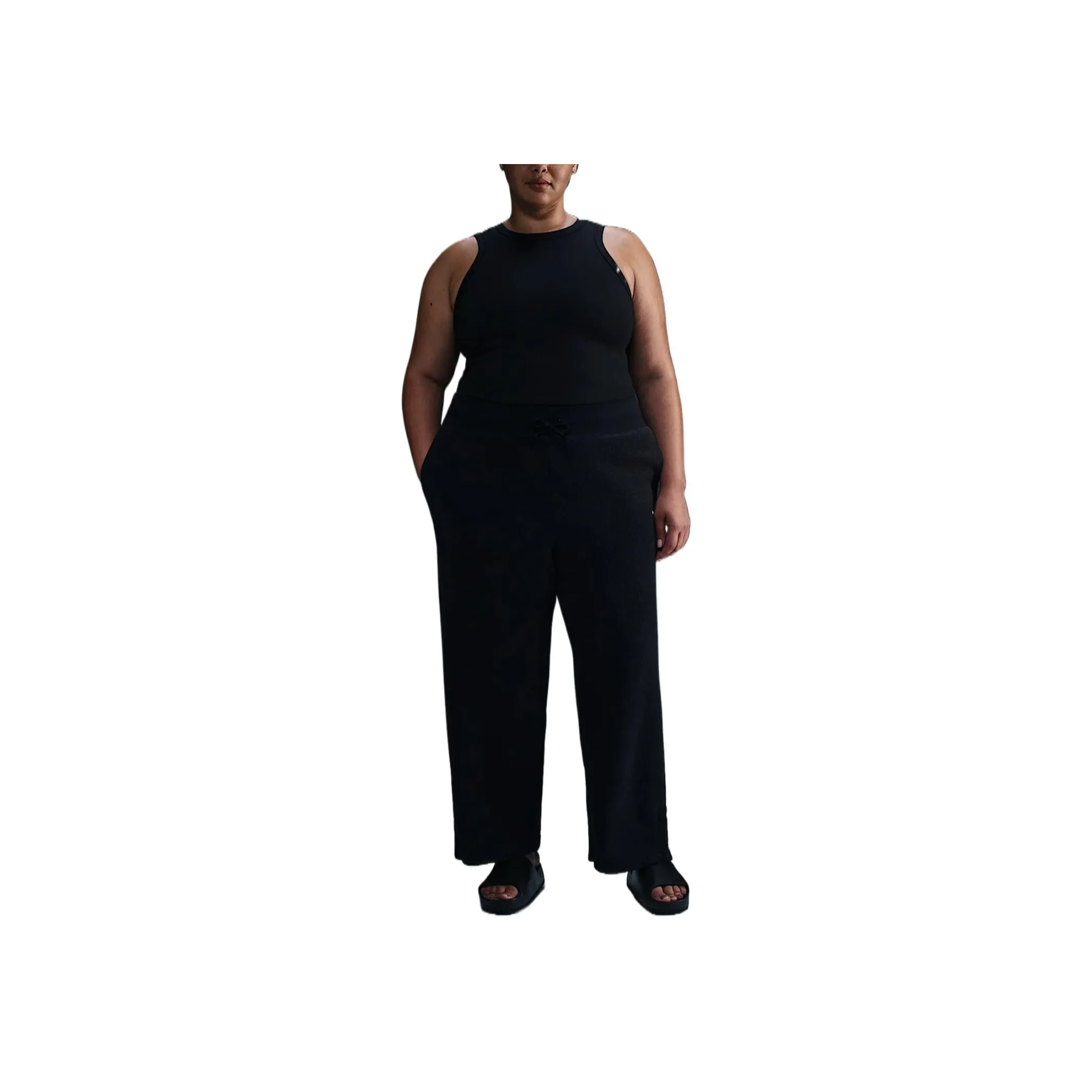 Nike Sportswear Phoenix Plush Women's High Waisted Wide Leg Cozy Fleece Pants Plus Size