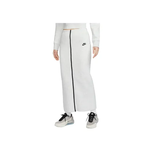 NIKE Sportswear Tech Fleece Светло-серый/Тон/Черный Женские Повседневные длинные юбки