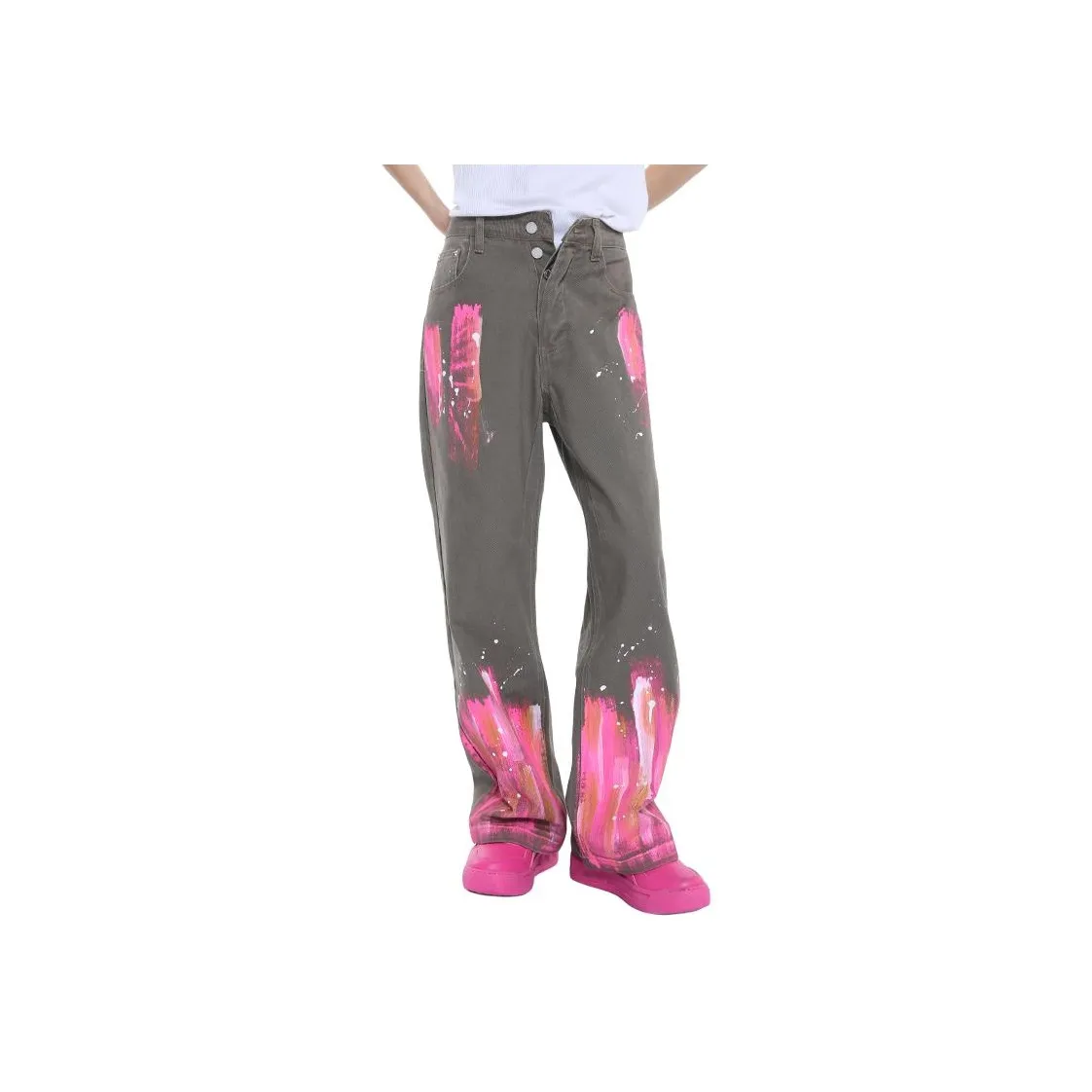 Voguo Relay Jeans Unisex Graffiti Red