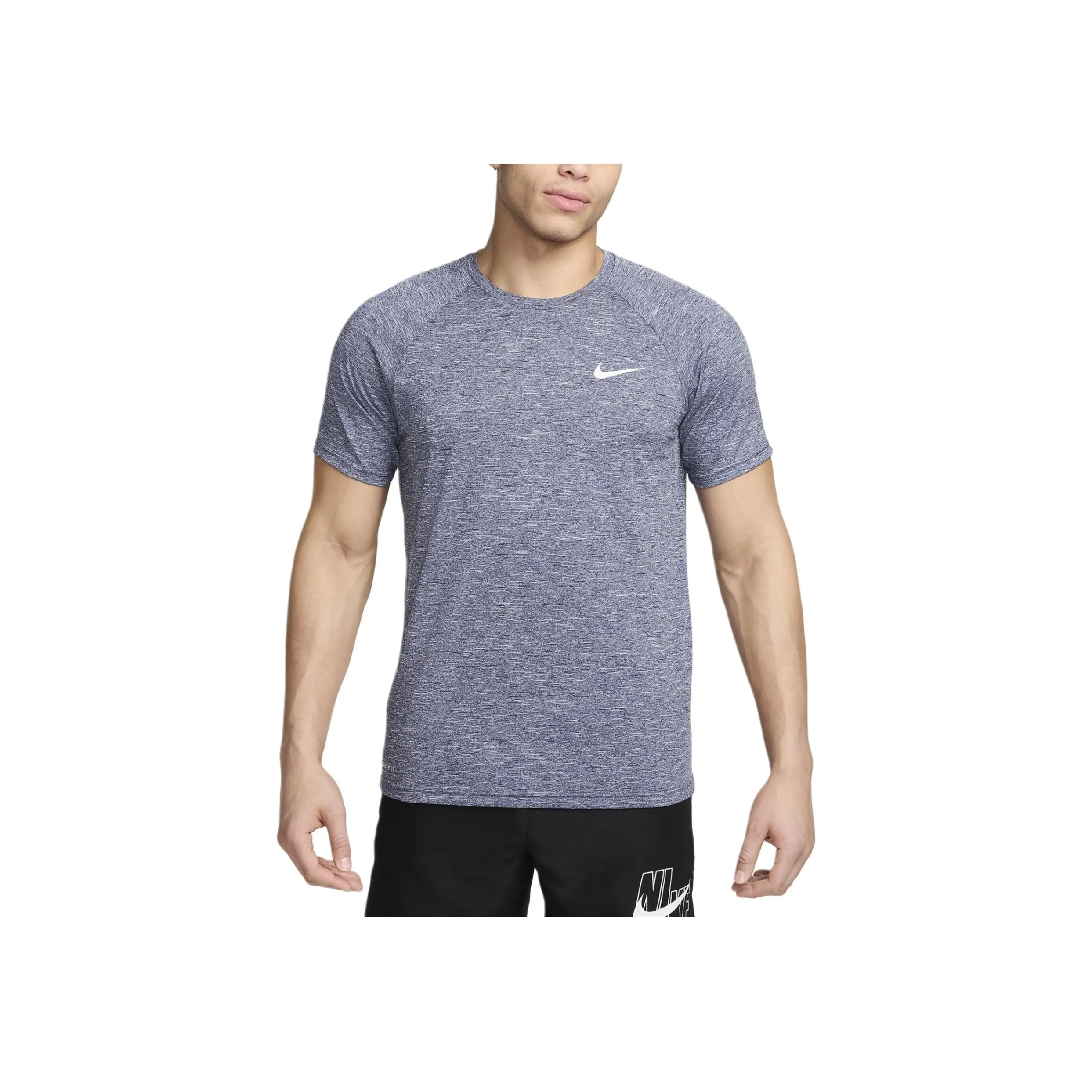 Nike Heathered Short Sleeve Hydroguard Swim Shirt Men's Swimwear Men's Gray