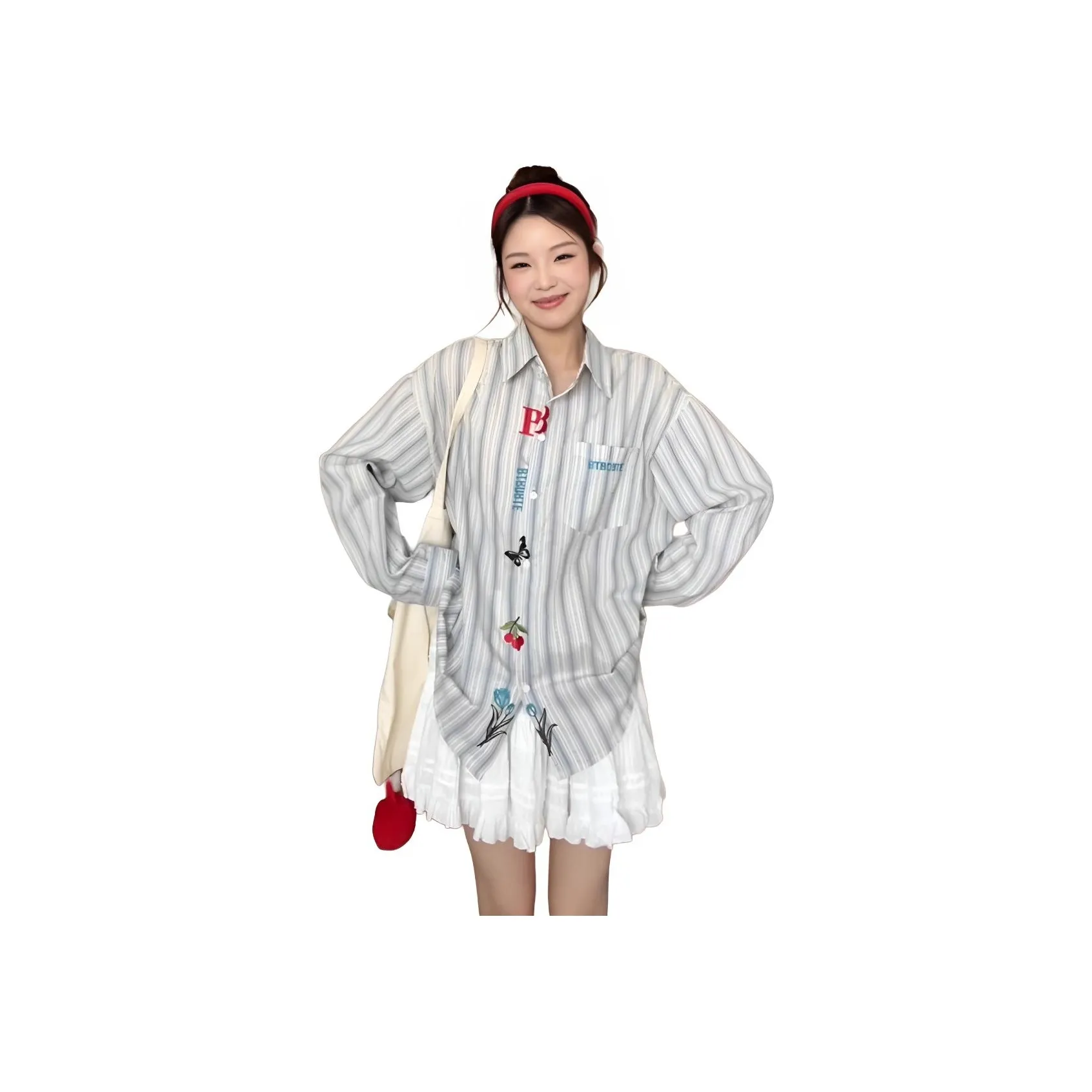 RENBEN1986 Белый Унисекс Рубашки