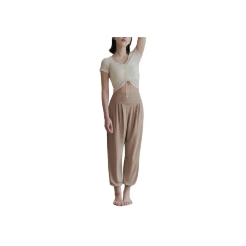 HUIT8 Deep Желтые Женские Повседневные Брюки