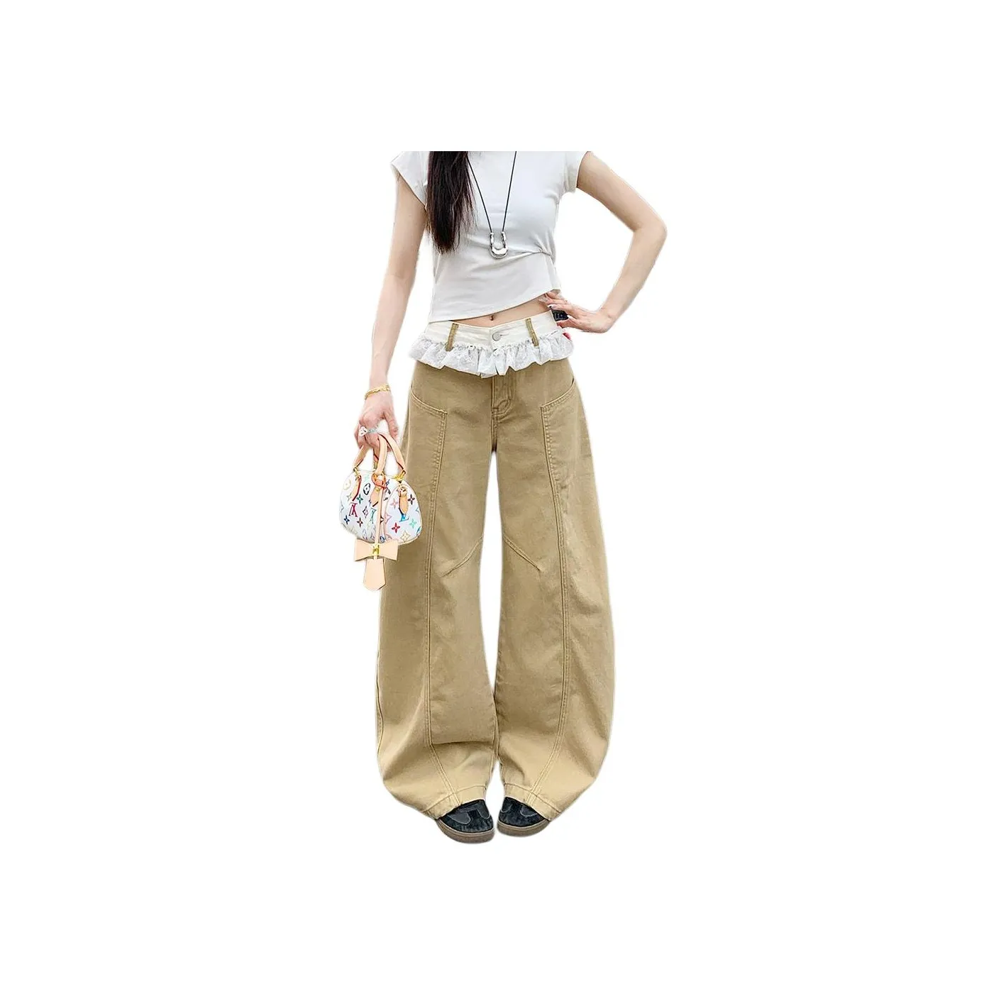 SUNSETMONENT Хаки Женские Джинсы