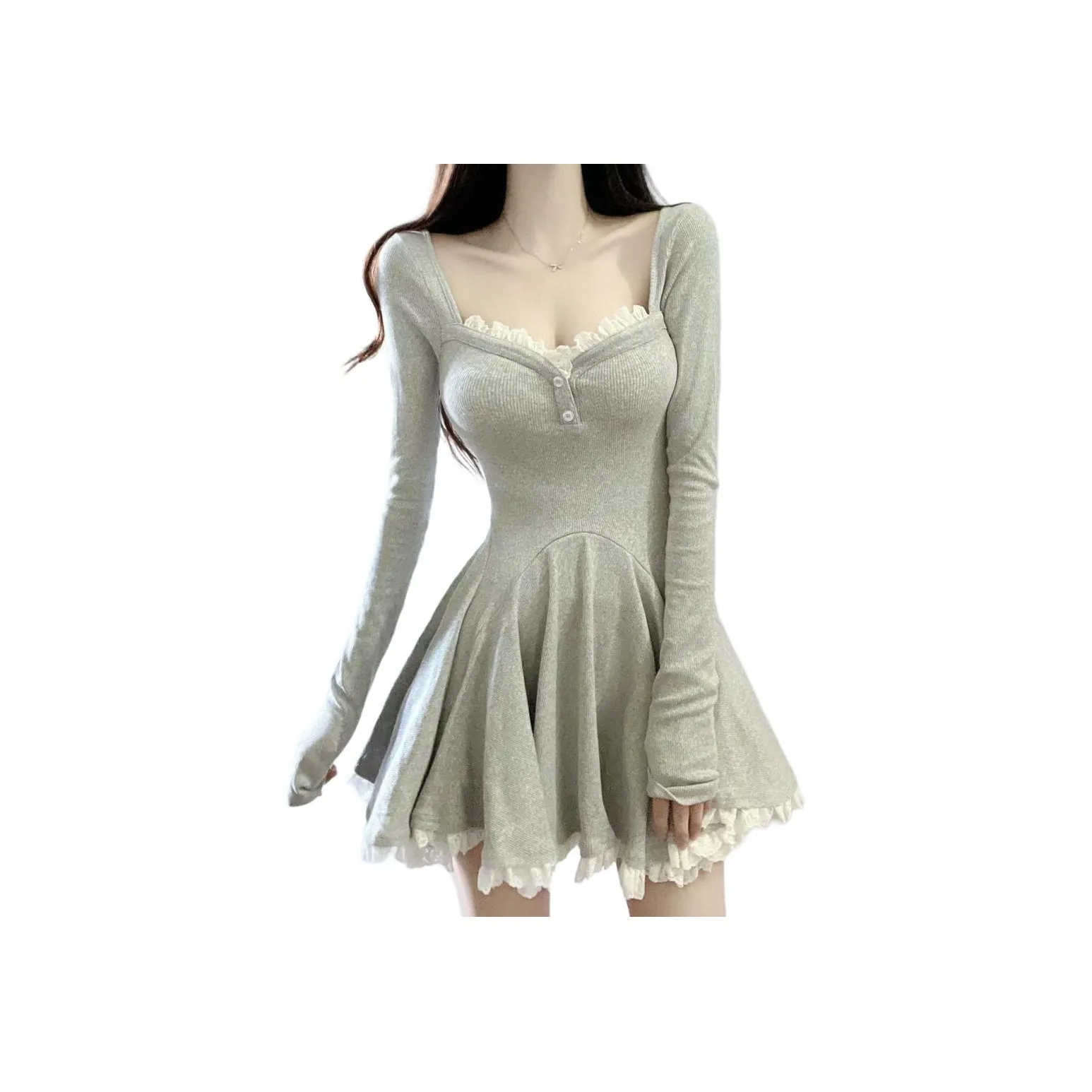 VASI LYEV Длинное платье с длинными рукавами женское