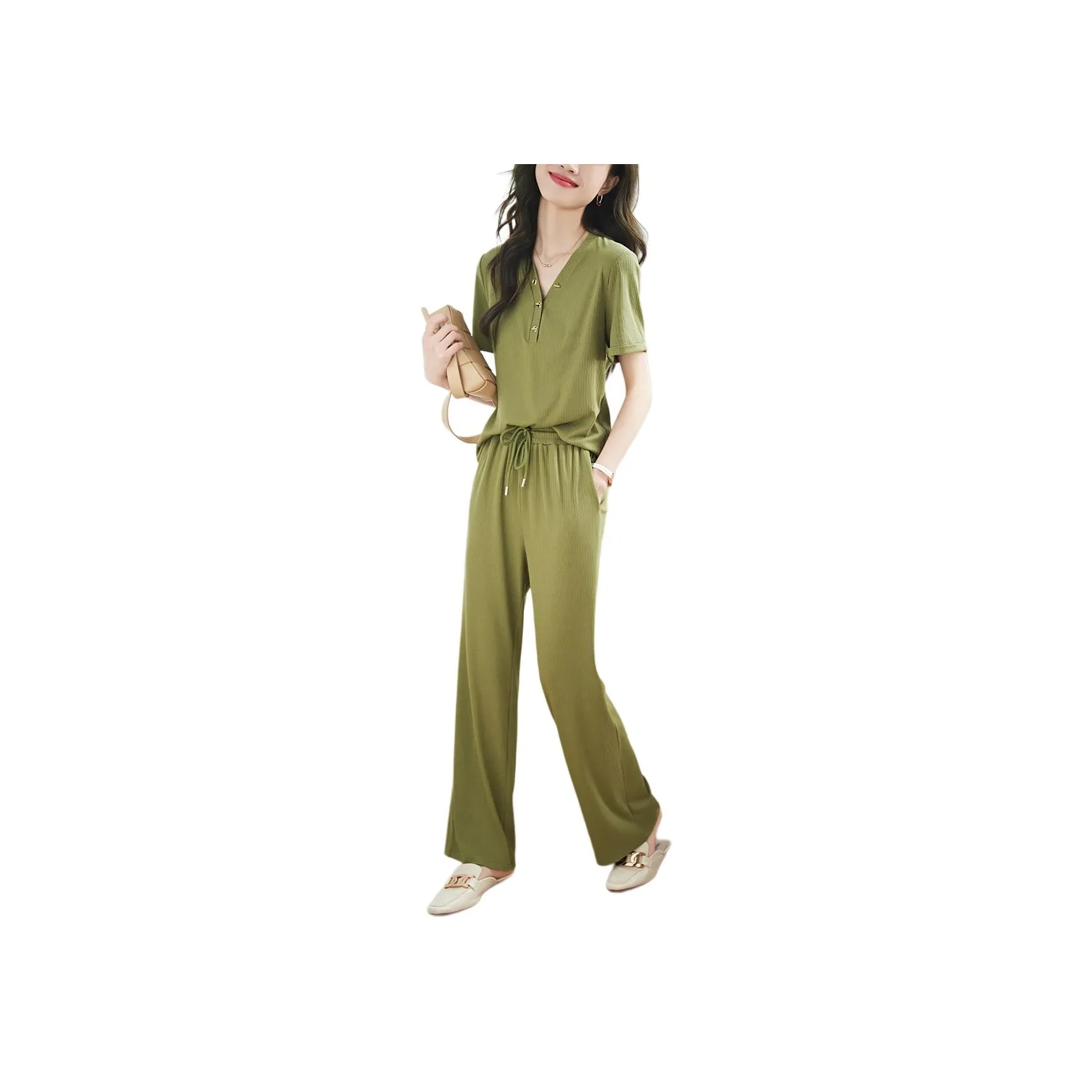 Mo Han Yi Mei Casual Suit Women's Green
