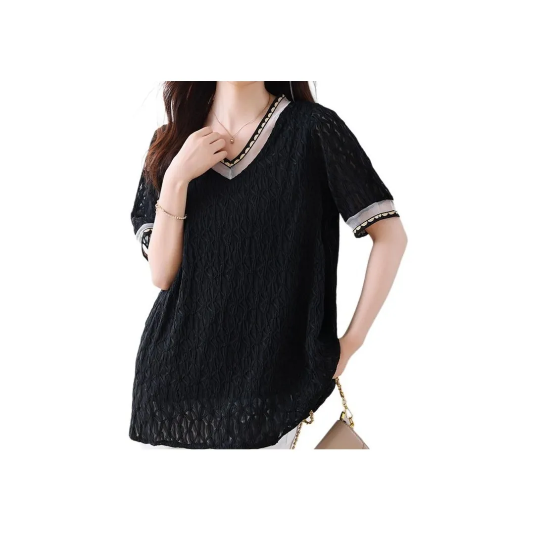 LAKESI Классические черные женские рубашки