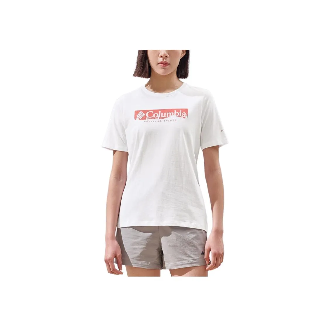 Коллаборация Columbia Обычная T-Рубашка Женская Белая