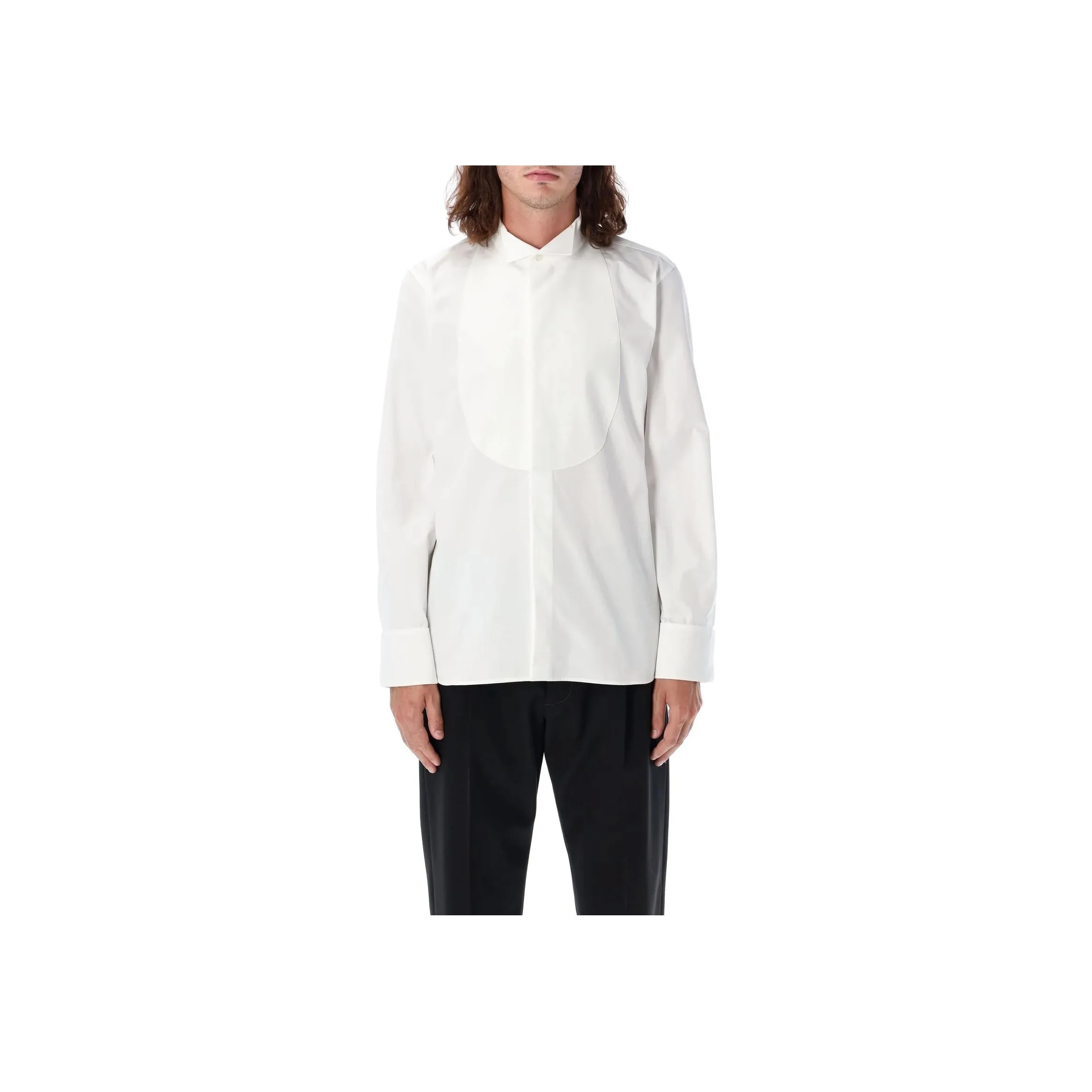 SAINT LAURENT Curved Hem Tuxedo Shirt