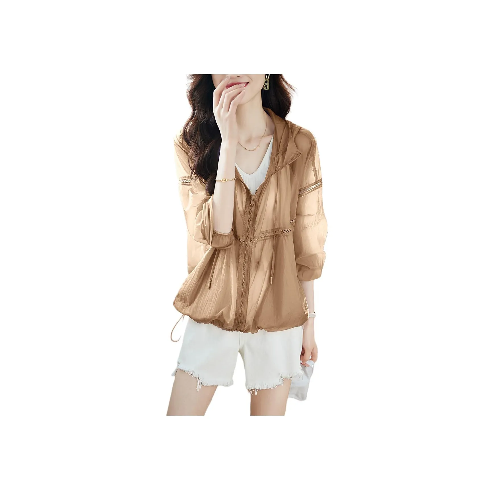 Mo Han Yi Mei Sun Protection Clothing Women's Khaki