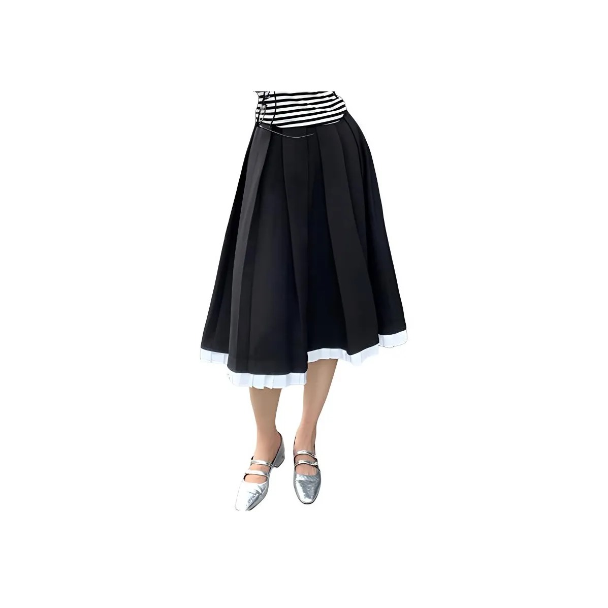 NANING 9 Повседневная Длинная Юбка Женская Черная