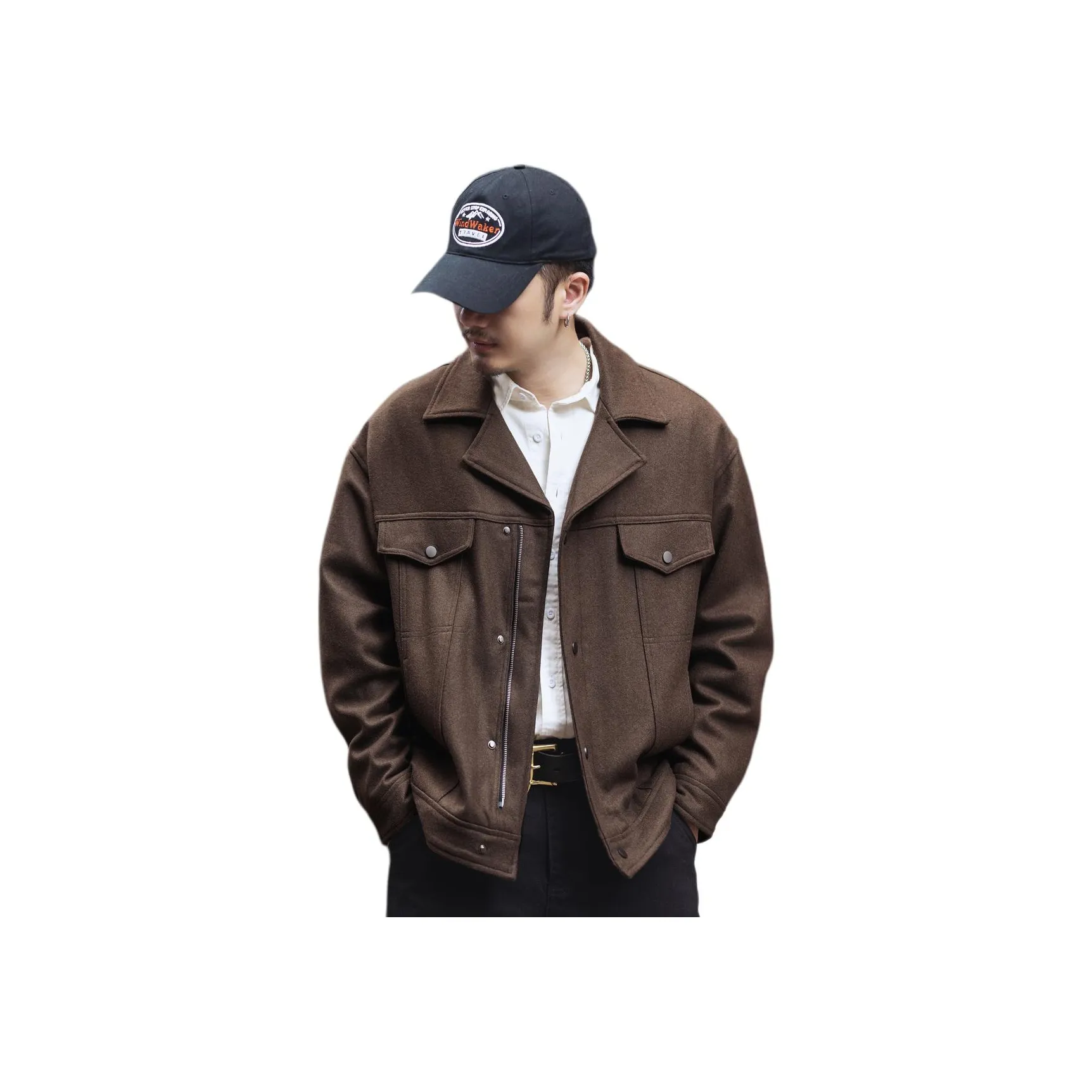 GELANLU Куртки Пальто Унисекс Кофе