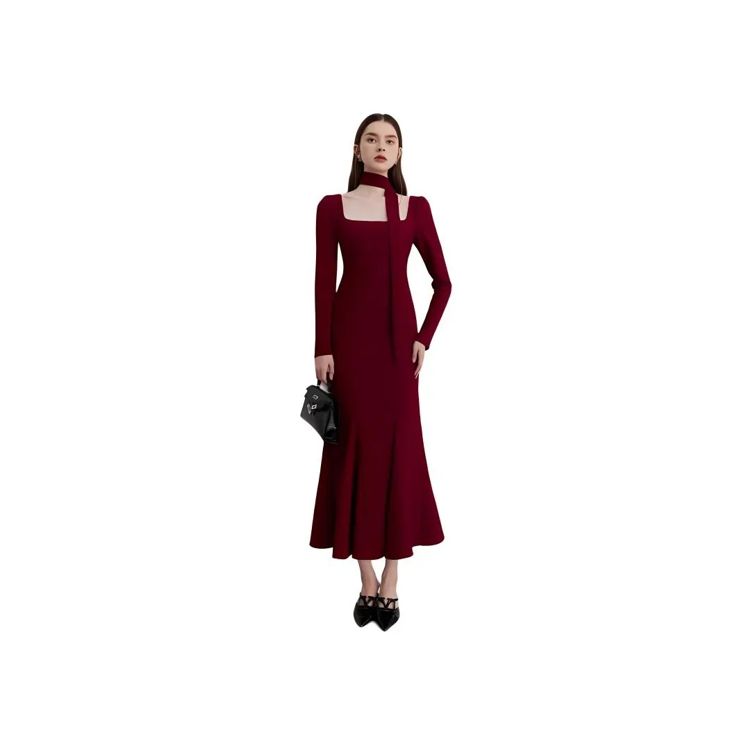 DPLAY Long Sleeved Dress Women's Ancora Red