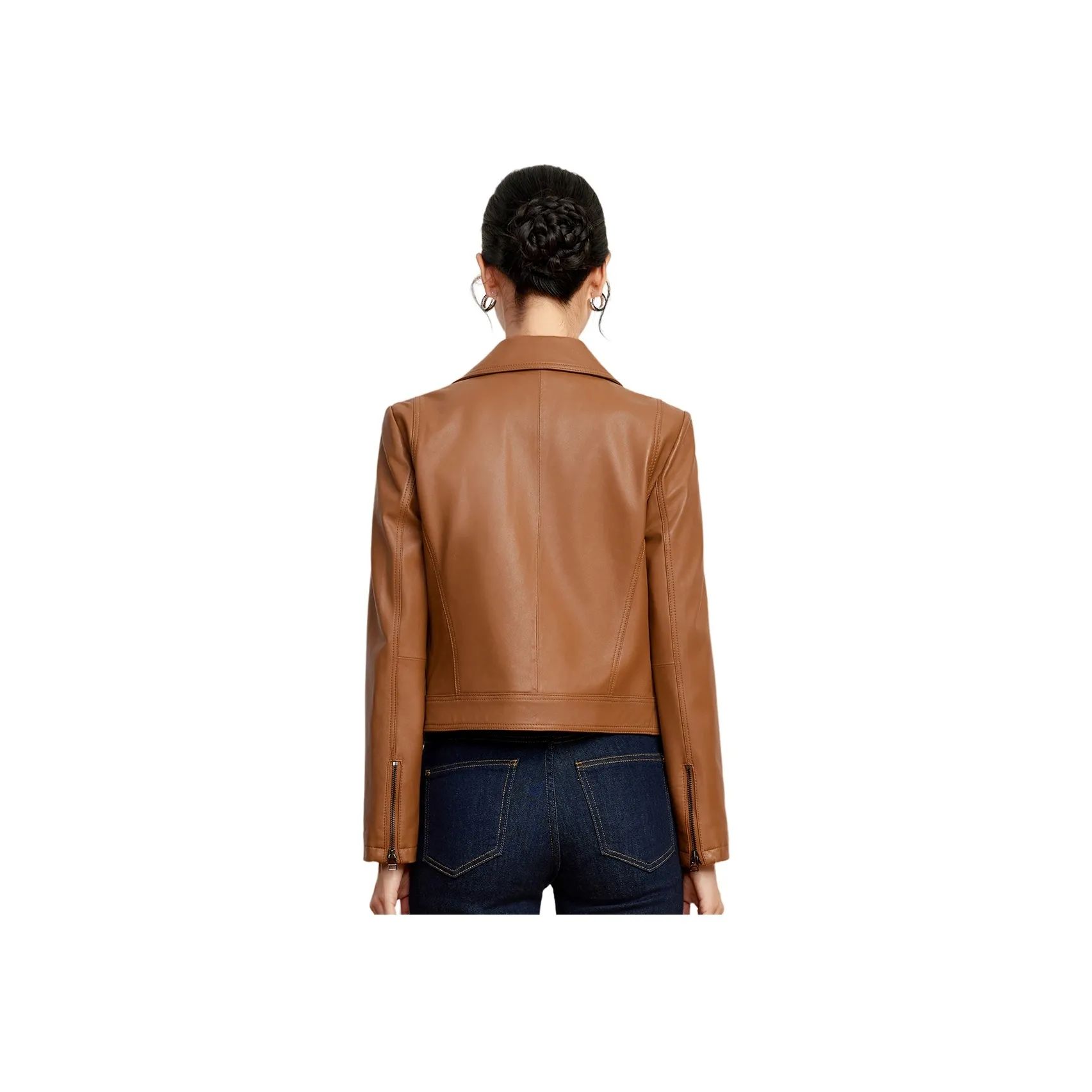 FORTEI Leather Jacket Women's Ginger Yellow