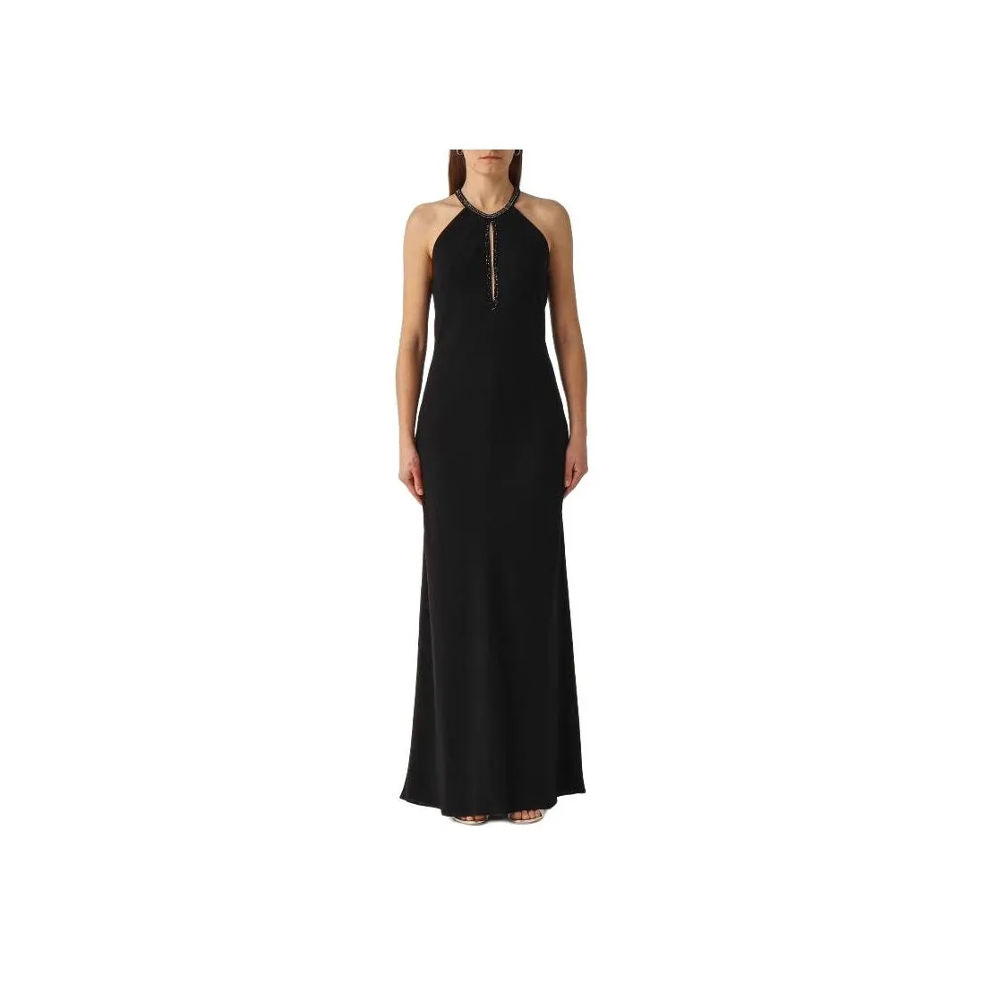 Max Mara Studio Fernet Halterneck Sleeveless Maxi Dress