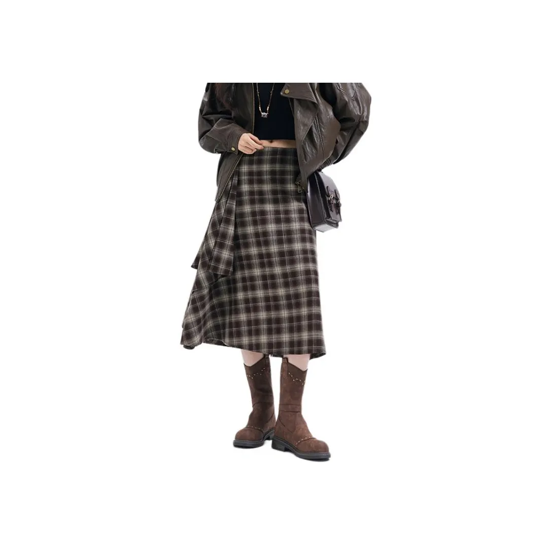 Dajia Poetry Осенний Зимний Повседневный Длинный Юбка Женская