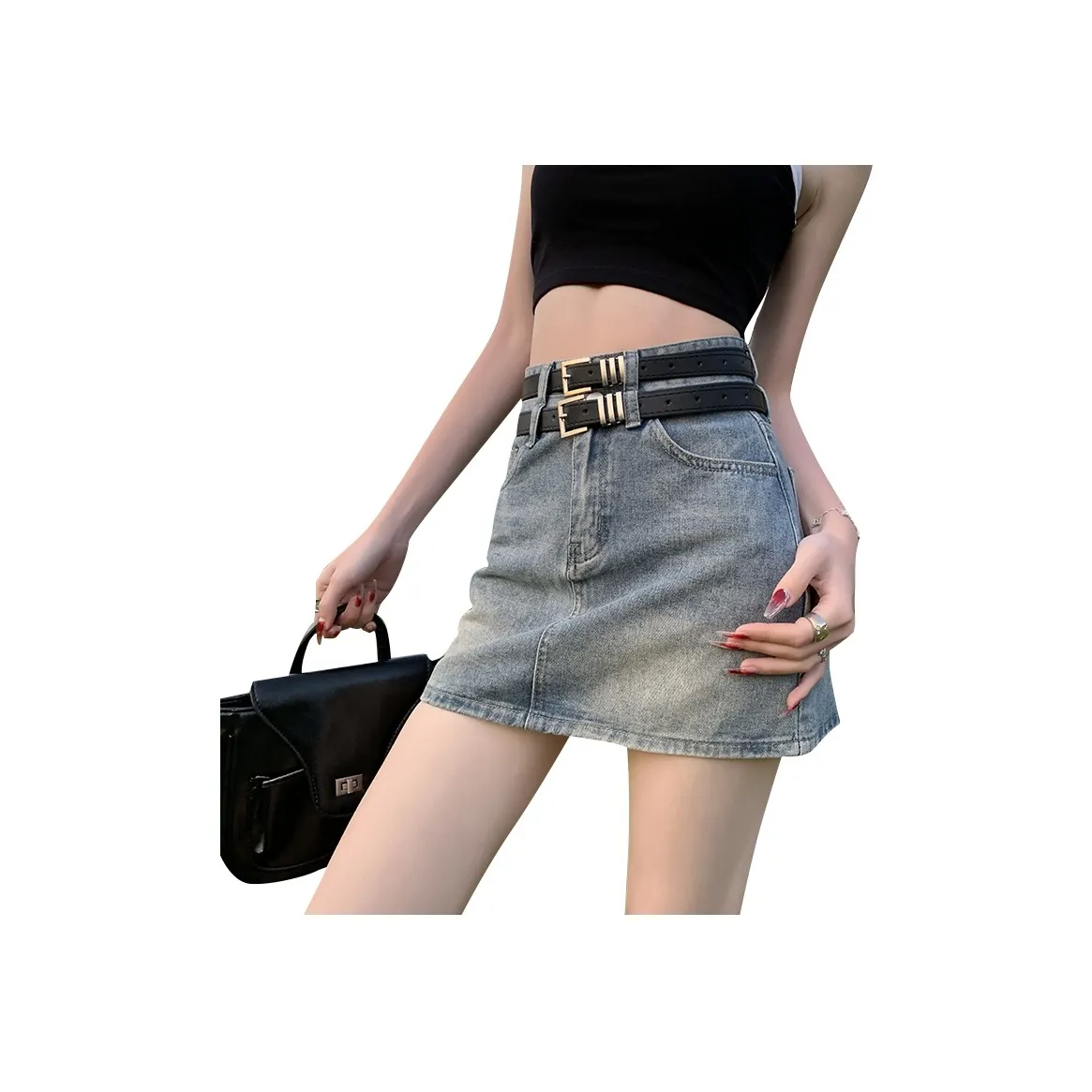 FOREVER 21 Denim Short Skirts Women's Vintage Blue