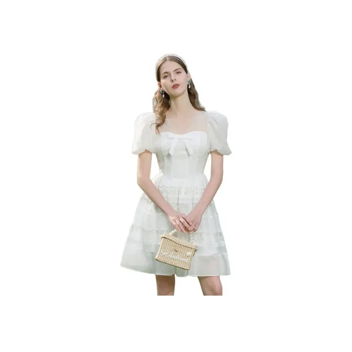 JORYAweekend Короткий рукав Платье Женское Белое