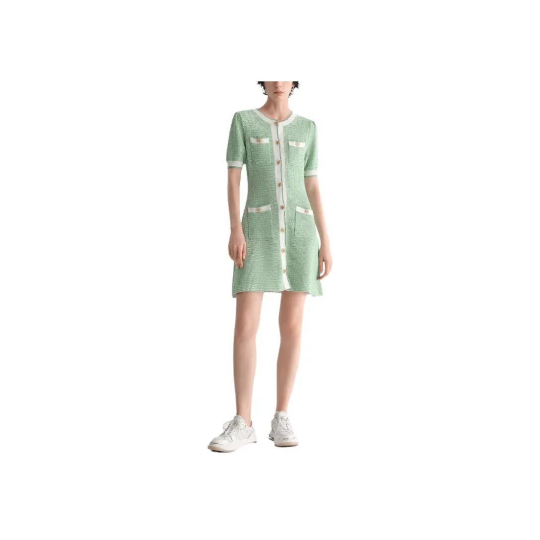KARL LAGERFELD Короткий рукав Платье Женское Зеленое
