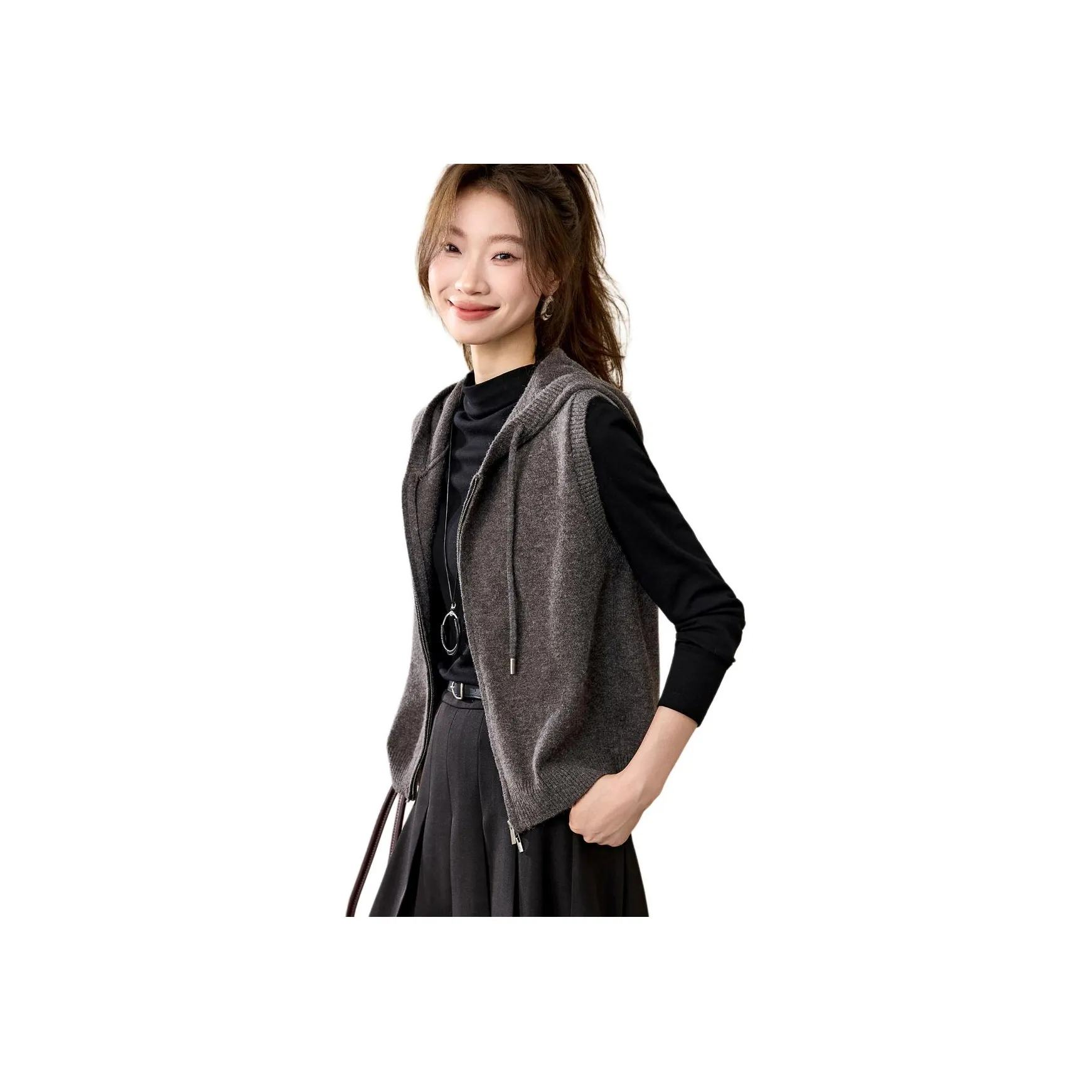 Mo Han Yi Mei Жилет из верескового серого женский