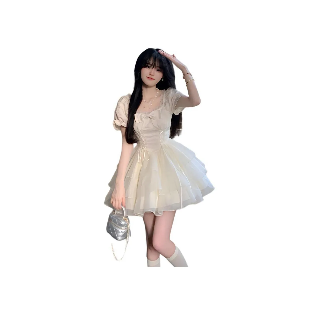 COSYISM Short Sleeved Dress Women's White