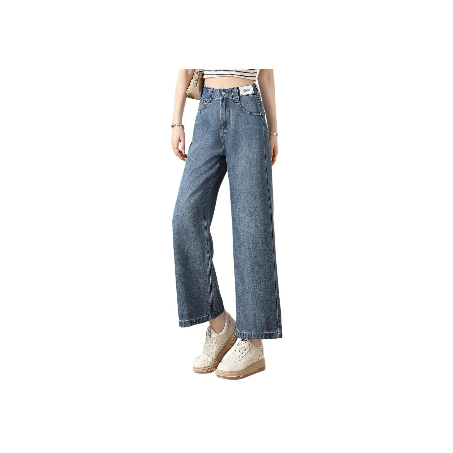 BALENO Винтажные синие джинсы из лиоцелла с охлаждающим эффектом для женщин