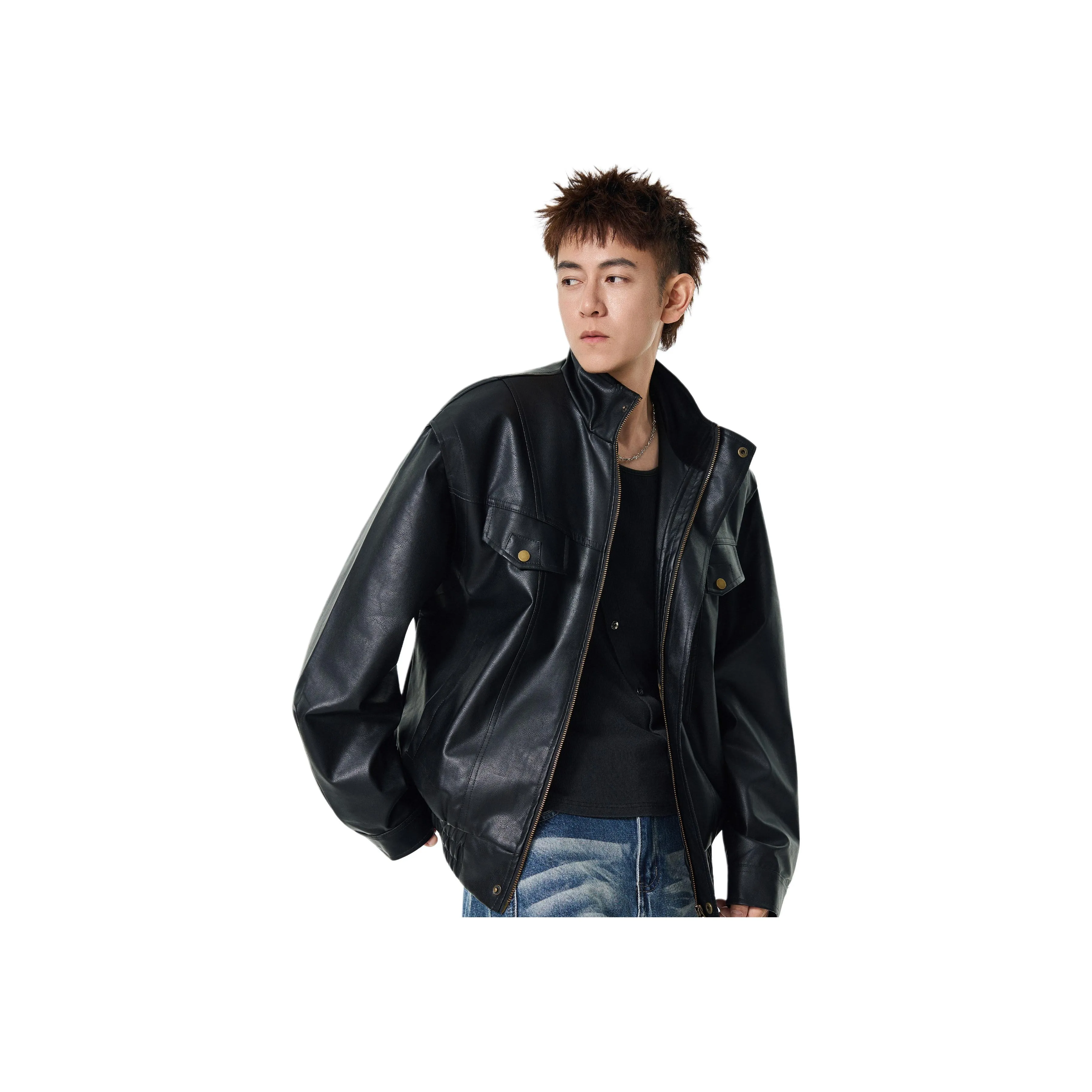 PISYPOX Черный Унисекс Кожаные куртки