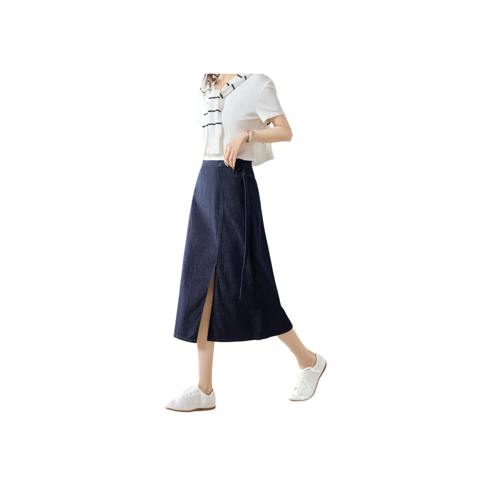 Mo Han Yi Mei Denim Long Skirt Women's