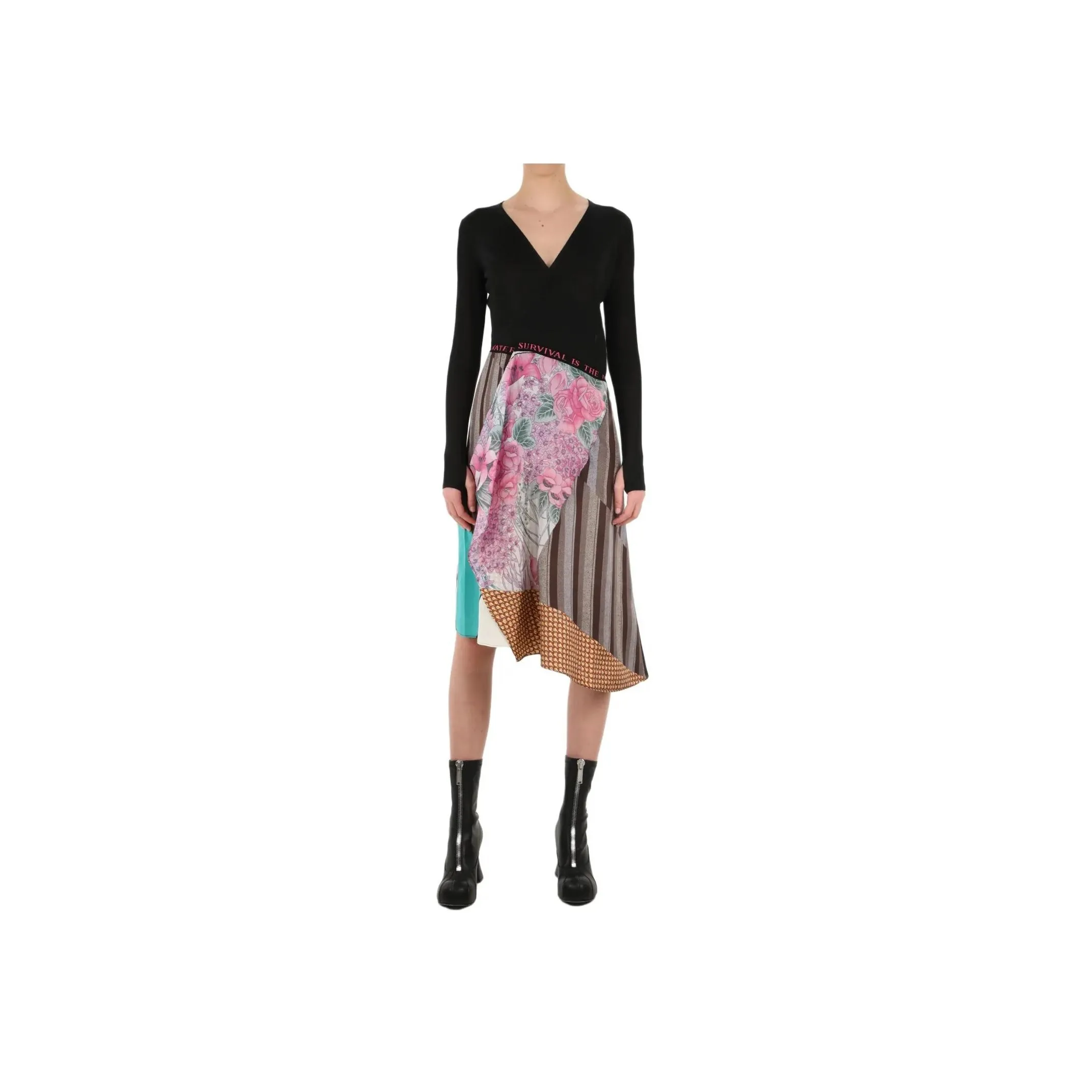Marine Serre Silk Scarves Hybrid Wrap Dress