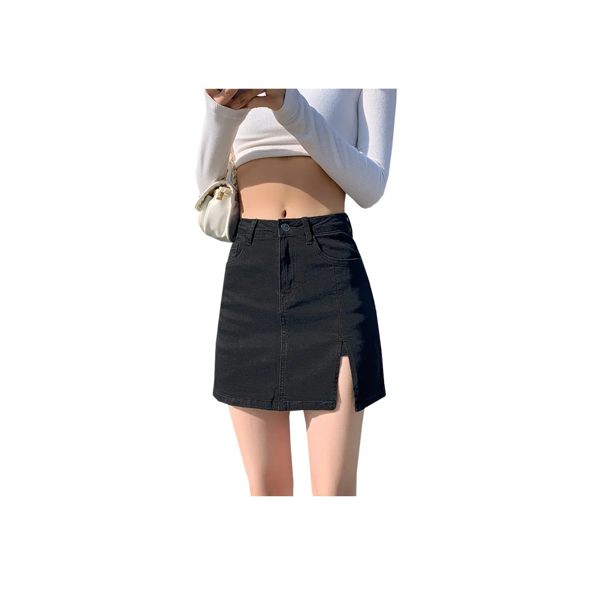 Concubine Zhu Denim Short Skirts Women's Black