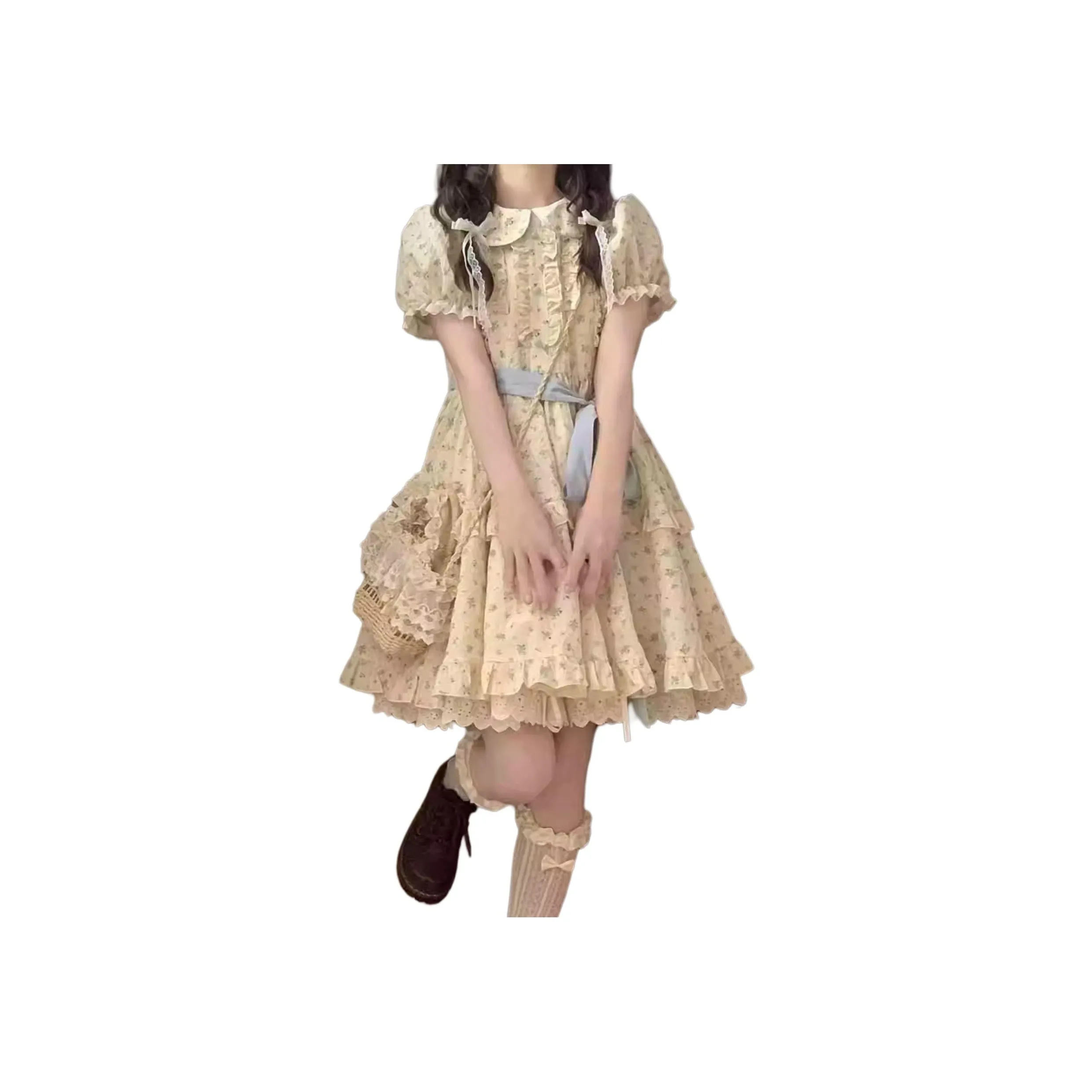 YINLEI Короткое платье с короткими рукавами женское